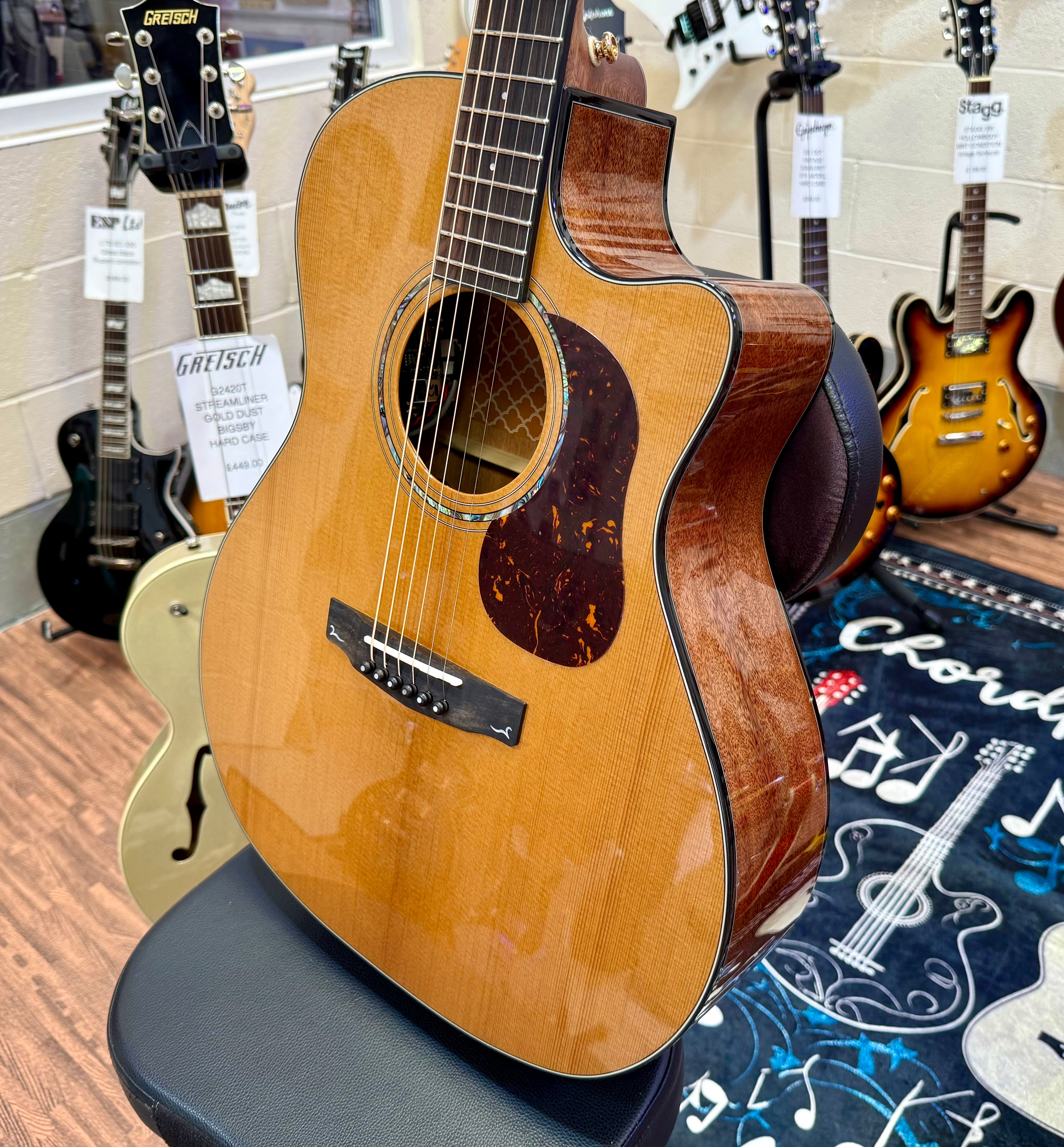 🌟NEW 2025 🌟 Cort Gold A6 Nat Electro Acoustic~ Natural~ Ebony Board~ Gig Bag!