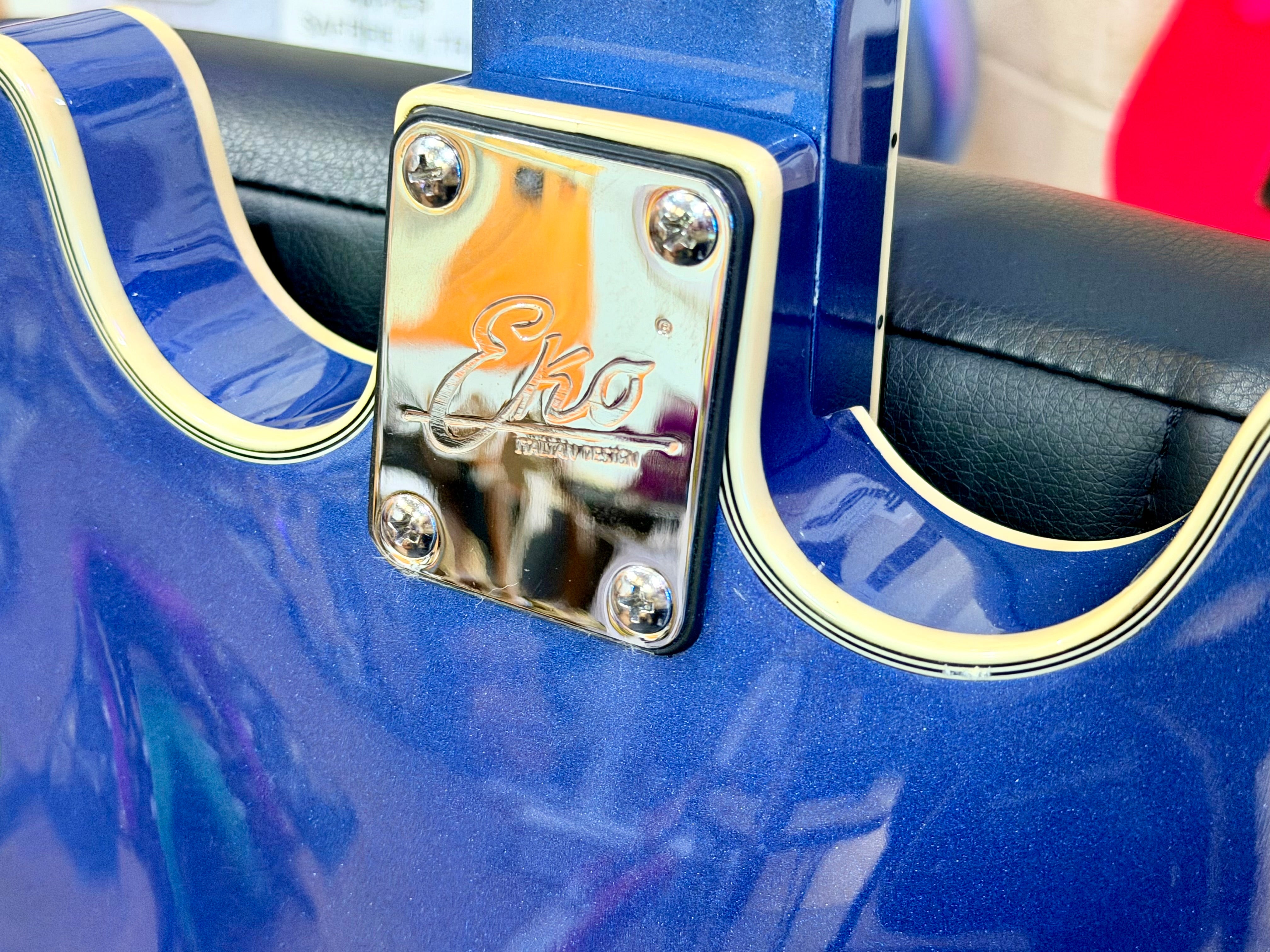 🌟NEW 2025🌟 Eko MIA IV SA~ Blues Blue~ Semi-Hollow HH~ Coil-Split~ Maple Top!