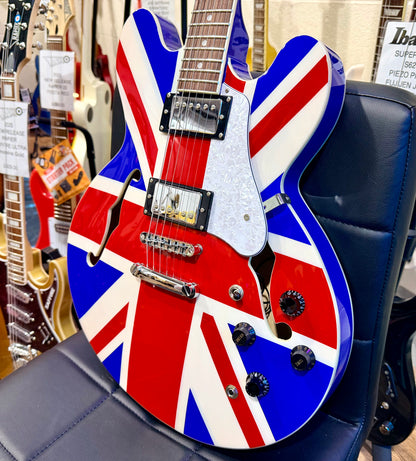 🇬🇧2025 LTD EDITION🇬🇧 Vintage Union Jack~ Semi Acoustic ‘335’ Guitar~VSA25UJ!