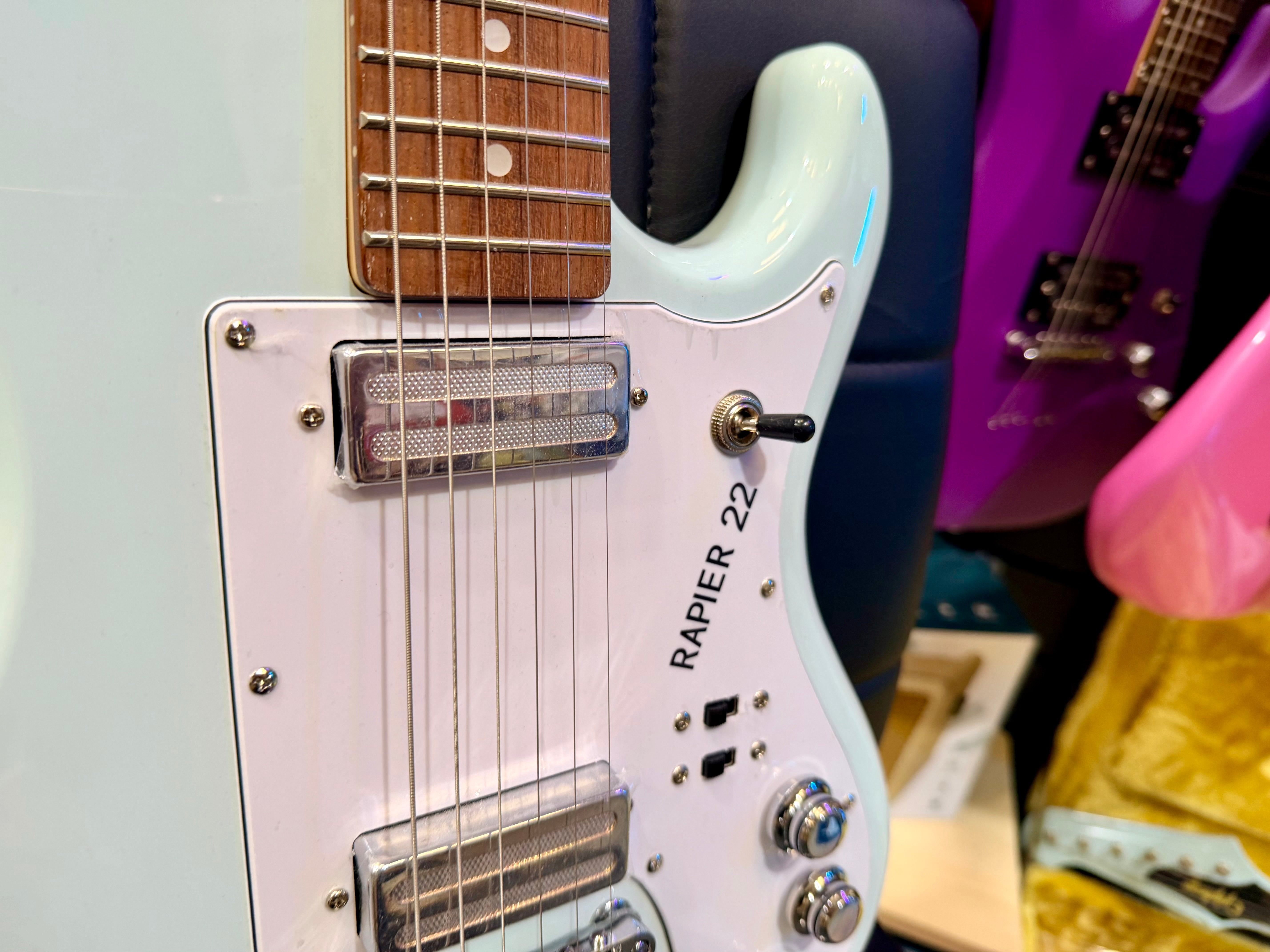 ✨EX-DEMO✨ Rapier 22 Electric Guitar In Daphne Blue~ Alan Entwistle Designed!