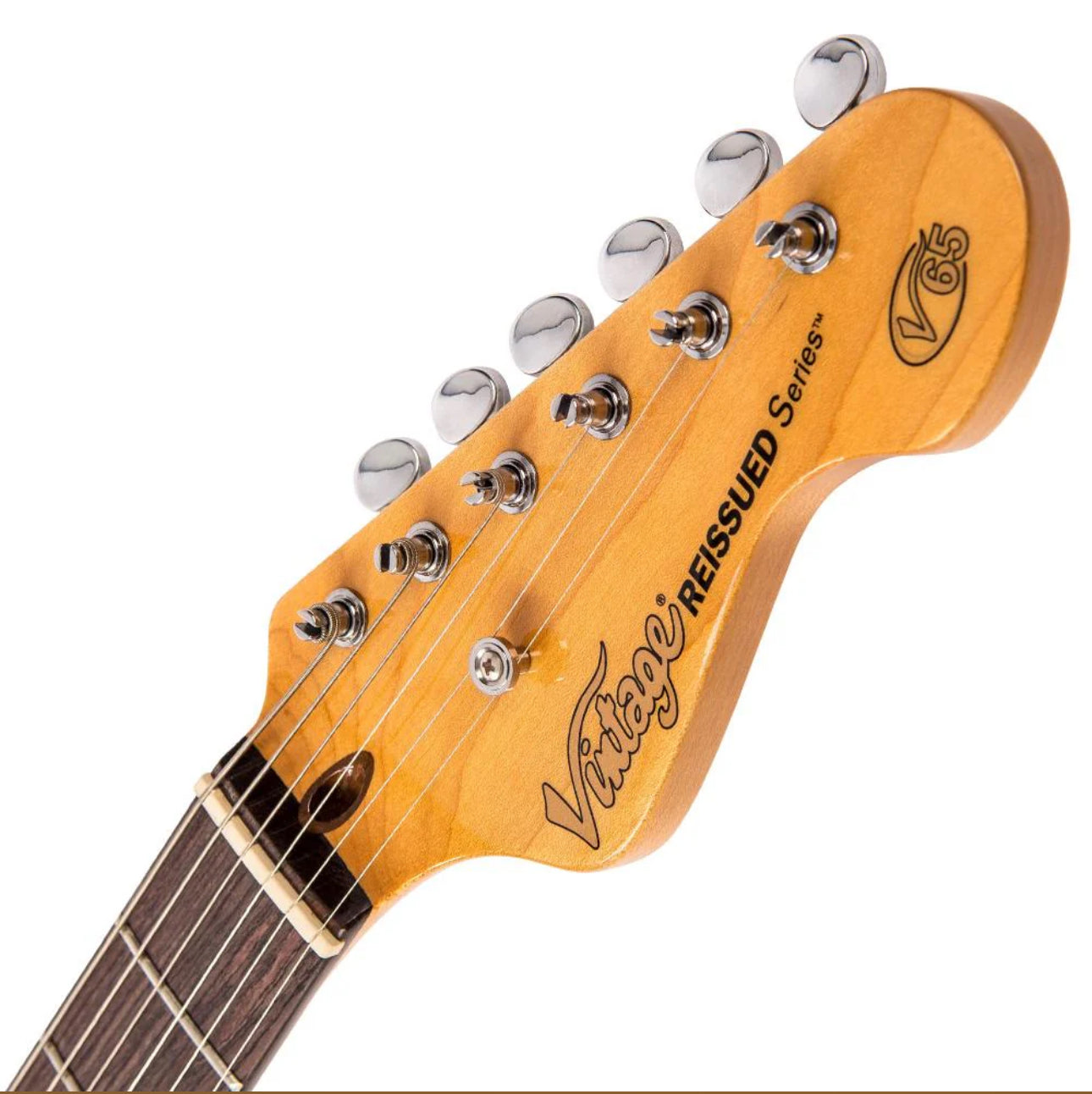 🎸NEW Vintage V65 ReIssued Series Hard Tail Electric Guitar ~ Soapbar~ Blonde 🎸