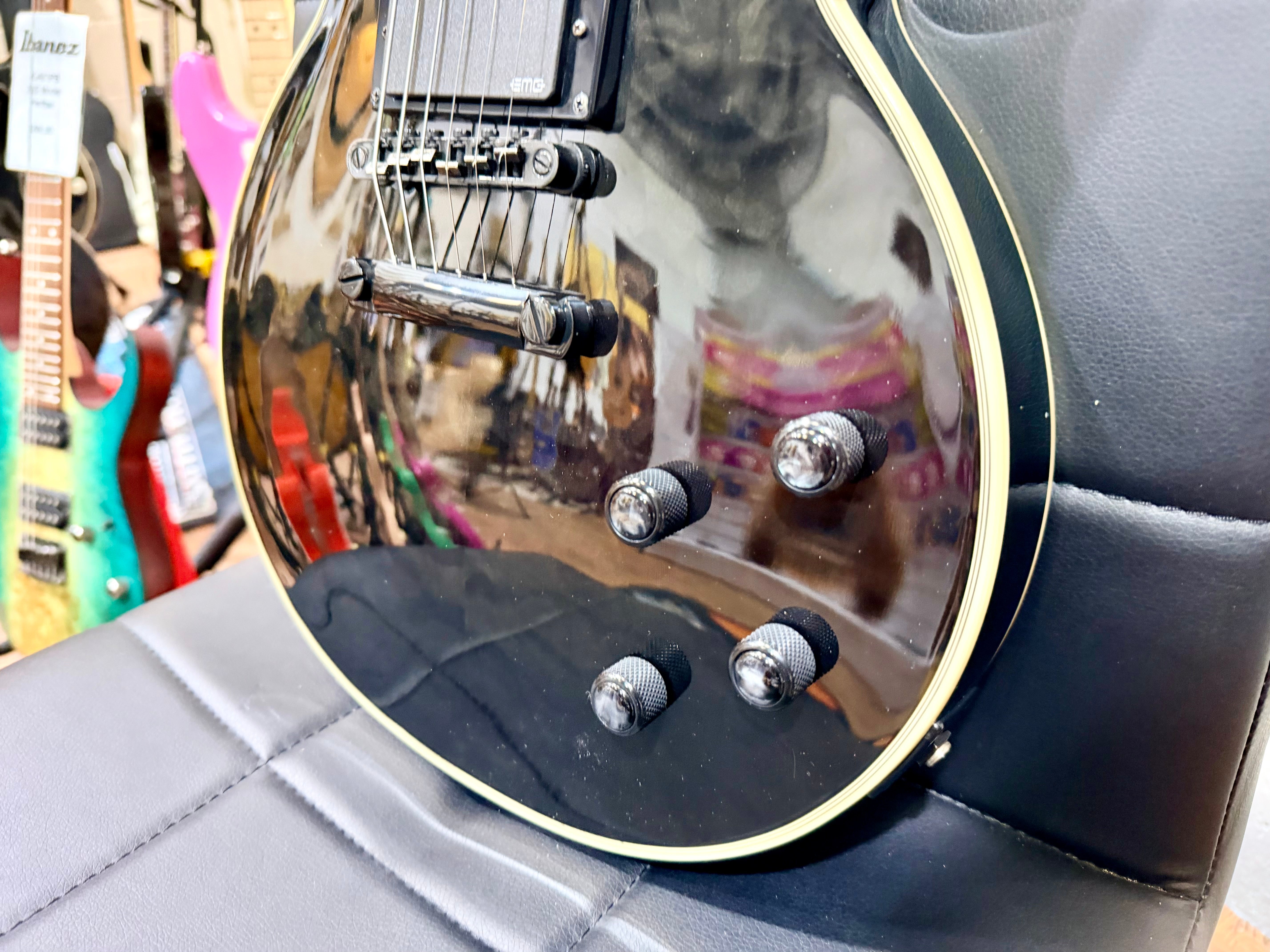 🔥2018🔥 Epiphone Les Paul Prophecy Custom Plus EX~ Midnight Ebony~ EMG P’Ups