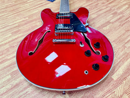 🍒LATEST 2026🍒 EKO Fusion Cherry Red Semi-Hollow Electric Guitar~ 335 Style!