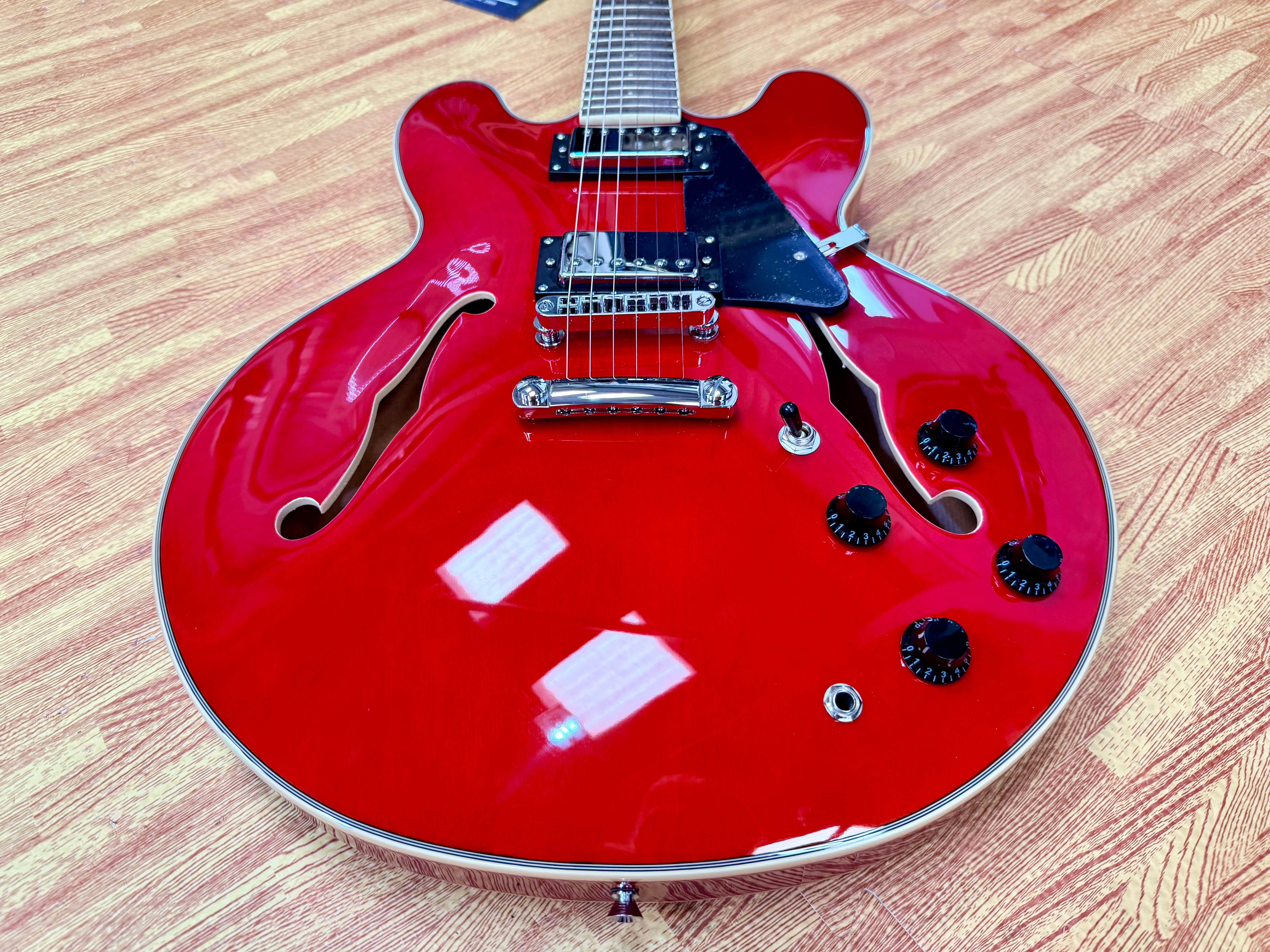 🍒LATEST 2026🍒 EKO Fusion Cherry Red Semi-Hollow Electric Guitar~ 335 Style!
