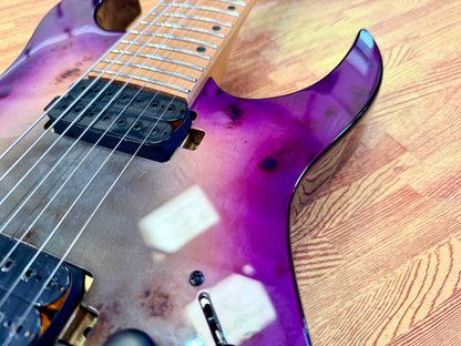 ⚡️NEW⚡️ Spira S-457 7 String Trans Purple~ Poplar Burl Top Electric Guitar~ 2026
