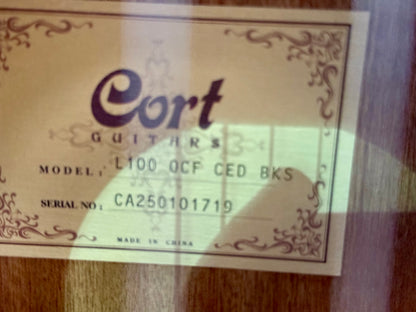 🌟2025 BRAND NEW MODEL🌟 Cort L100 OCF CED Black Satin Electro-Acoustic Guitar!