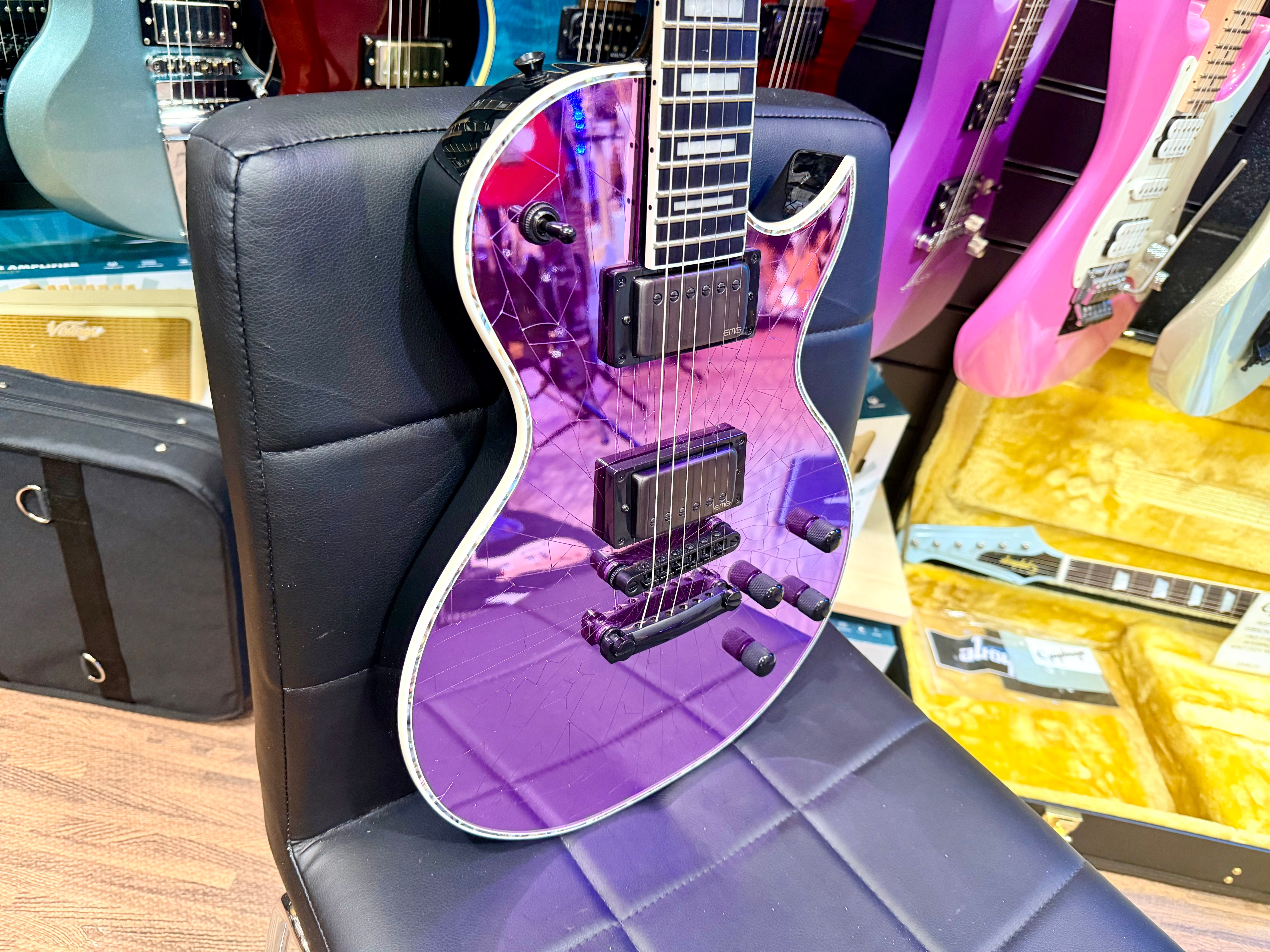 🔥2021🔥 Jackson Pro Series Marty Friedman MF-1 Purple Cracked Mirror Signature!