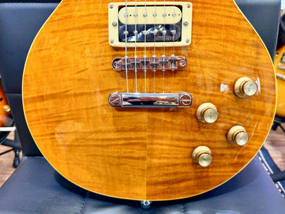 🔥B-STOCK🔥 NEW Vintage V100AFD Flamed Amber Paradise Electric Guitar~ Les Paul!