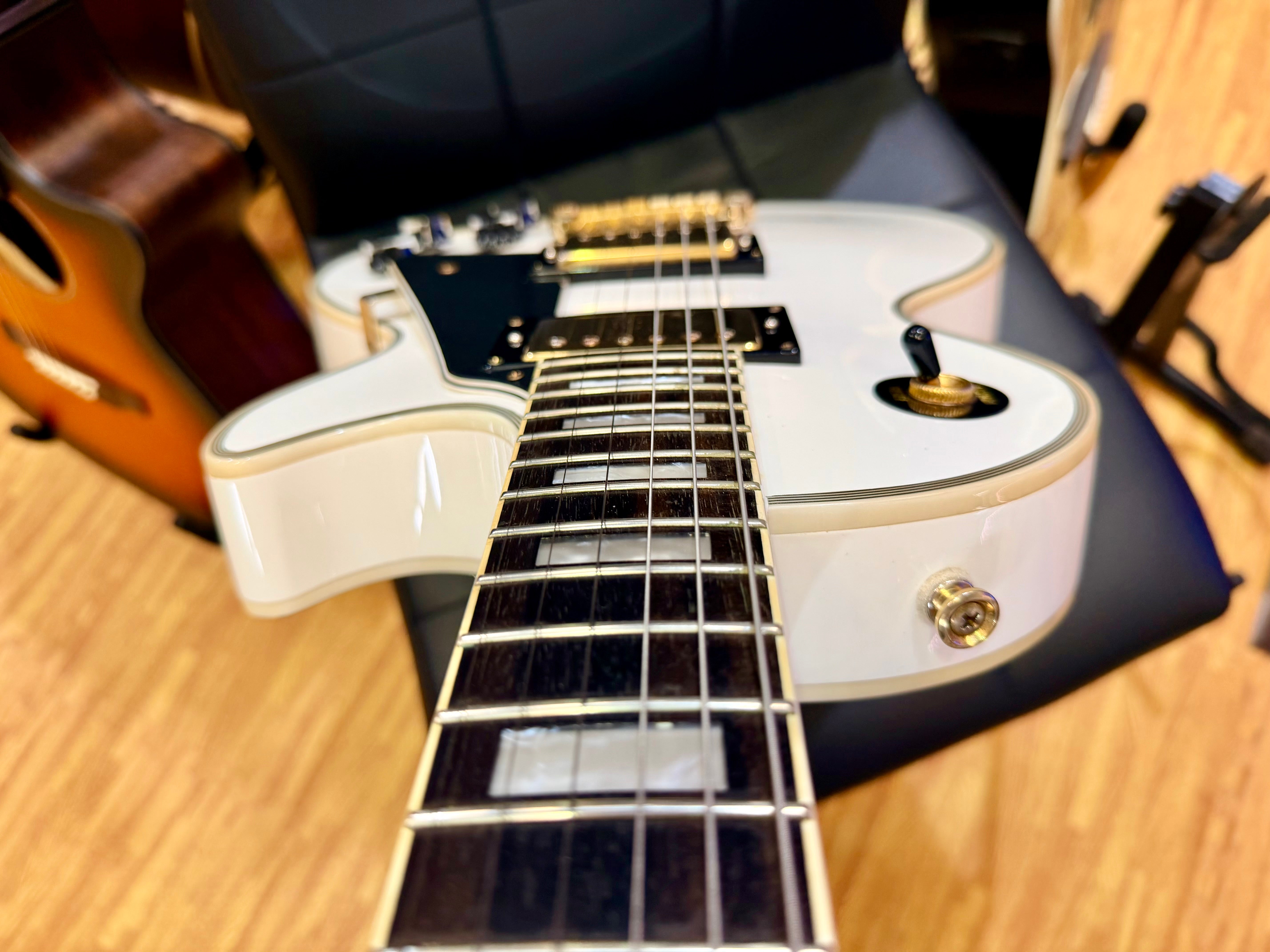 ⚡️7lb⚡️Epiphone Limited Edition Les Paul Custom Lite~ Alpine White & Gold~ 2019!