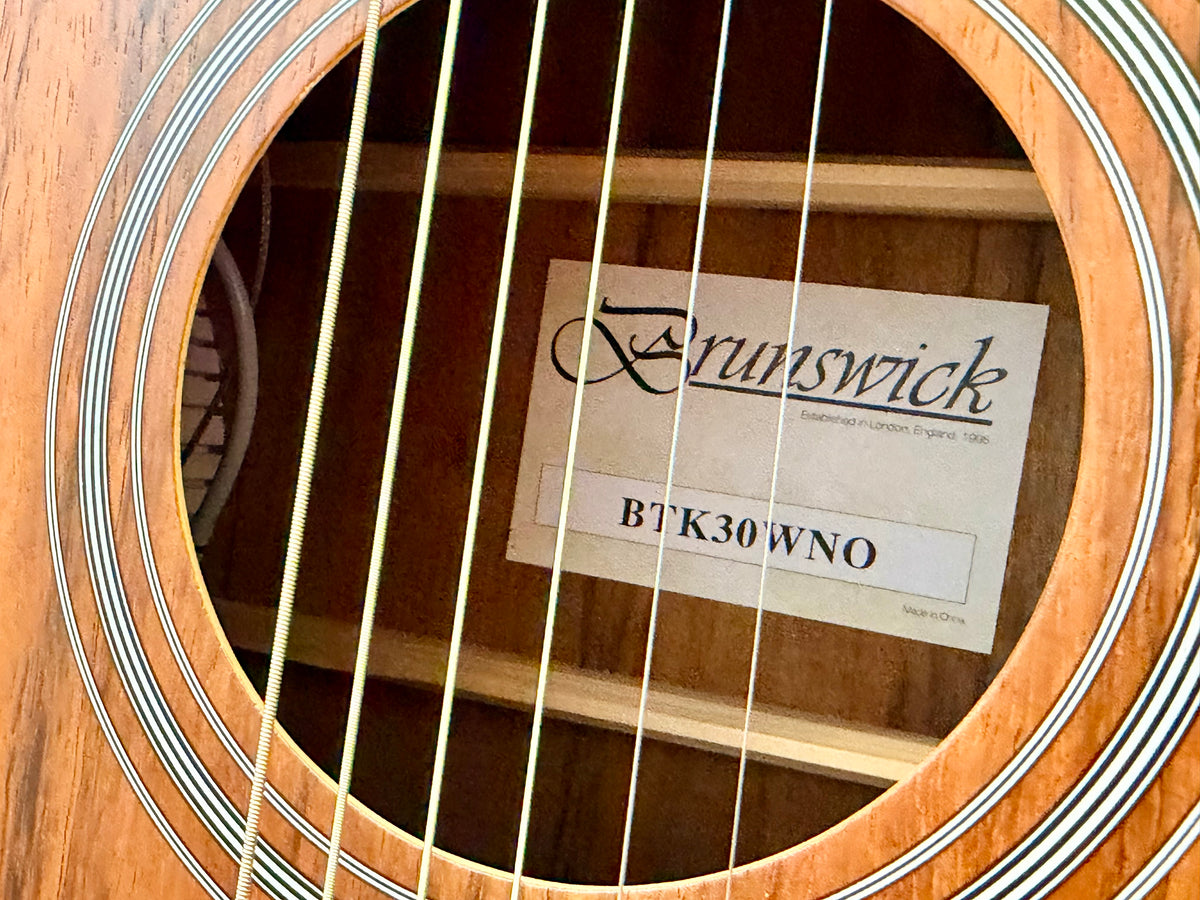 ✨NEW✨ Brunswick BTK30WNO Walnut Grand Auditorium Cutaway Electro Acoustic Guitar