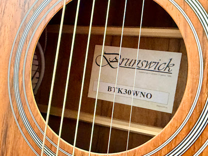 ✨NEW✨ Brunswick BTK30WNO Walnut Grand Auditorium Cutaway Electro Acoustic Guitar