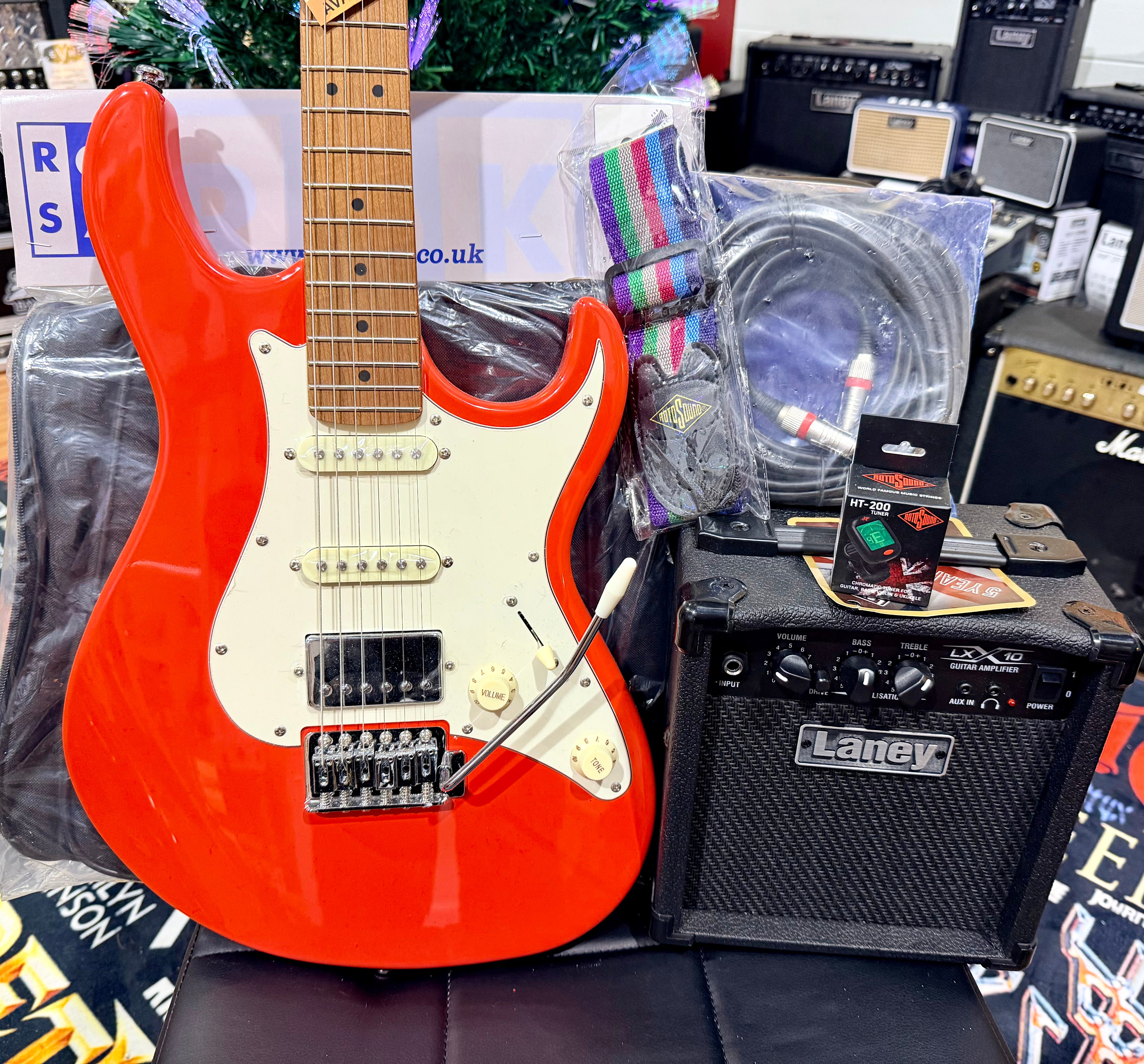 🎁 ELECTRIC GUITAR STARTER PACK 🎁 Cort G200SE~ Red + Laney Amp, Bag, Tuner