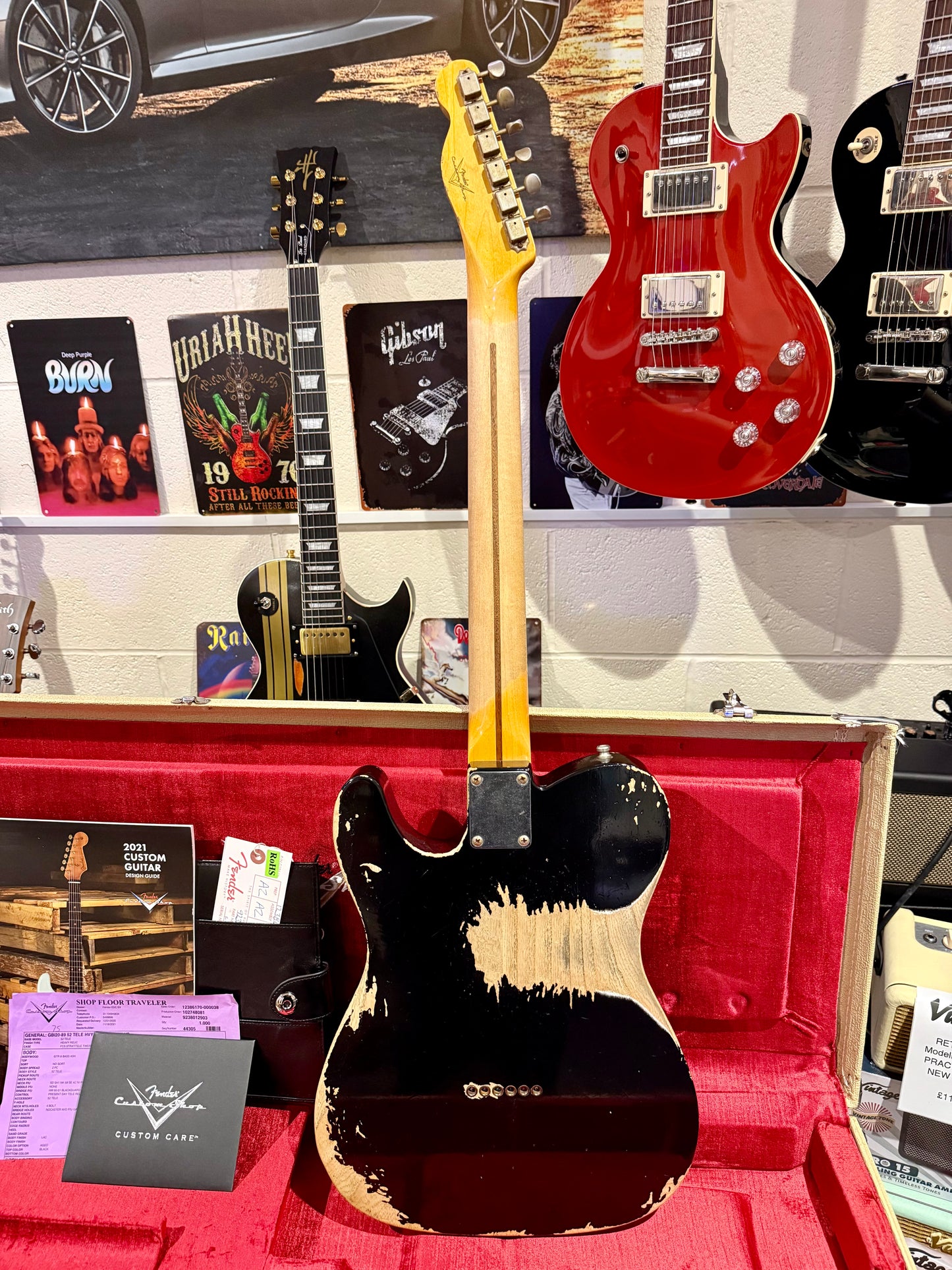 🌟 2021 Fender USA Custom Shop 🌟52' Telecaster Heavy Relic~ Black~ Case & Candy