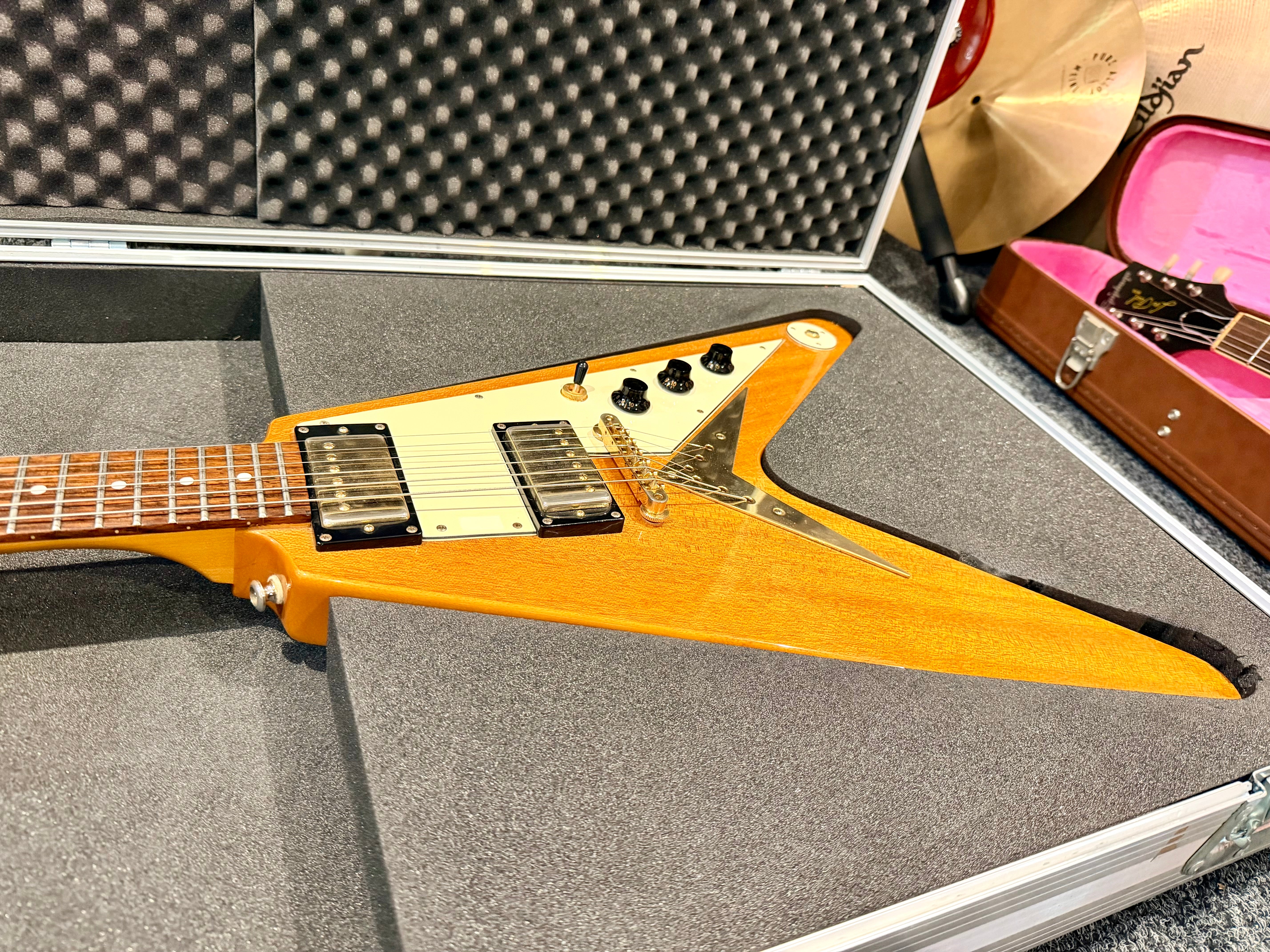 🔥2003 RARE🔥 Epiphone Korina Flying V ’58 Reissue~ Unsung Korea + Flight Case!
