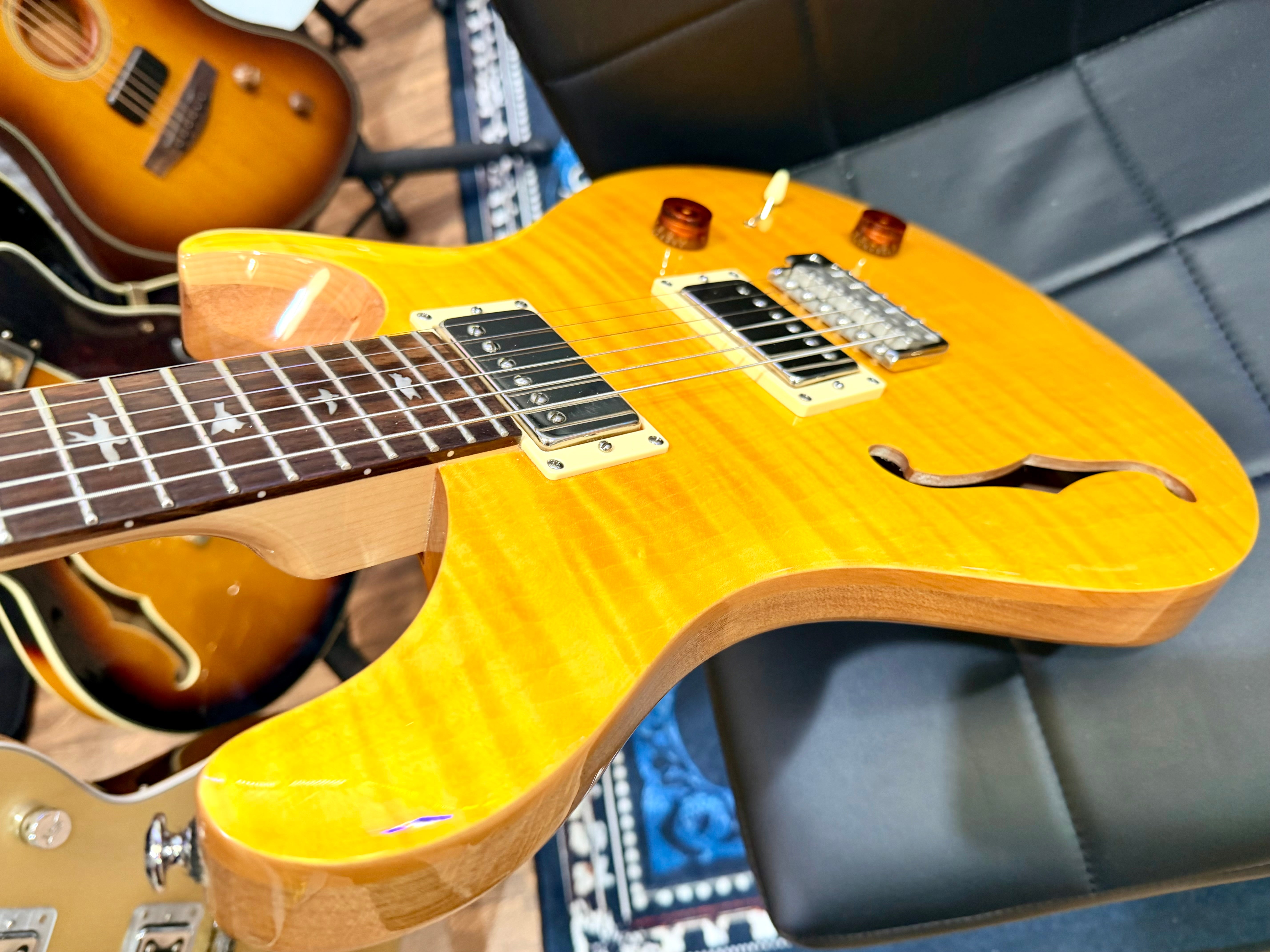 ☀️2023☀️ PRS SE Custom 22 Semi-Hollow in Santana Yellow~ Bare Knuckle Pickups!