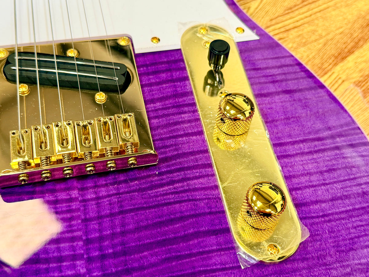 ⚡️2026⚡️ JET Guitars JT-600 Roasted Maple~ Flamed Maple Purple & Gold~NEW LAUNCH