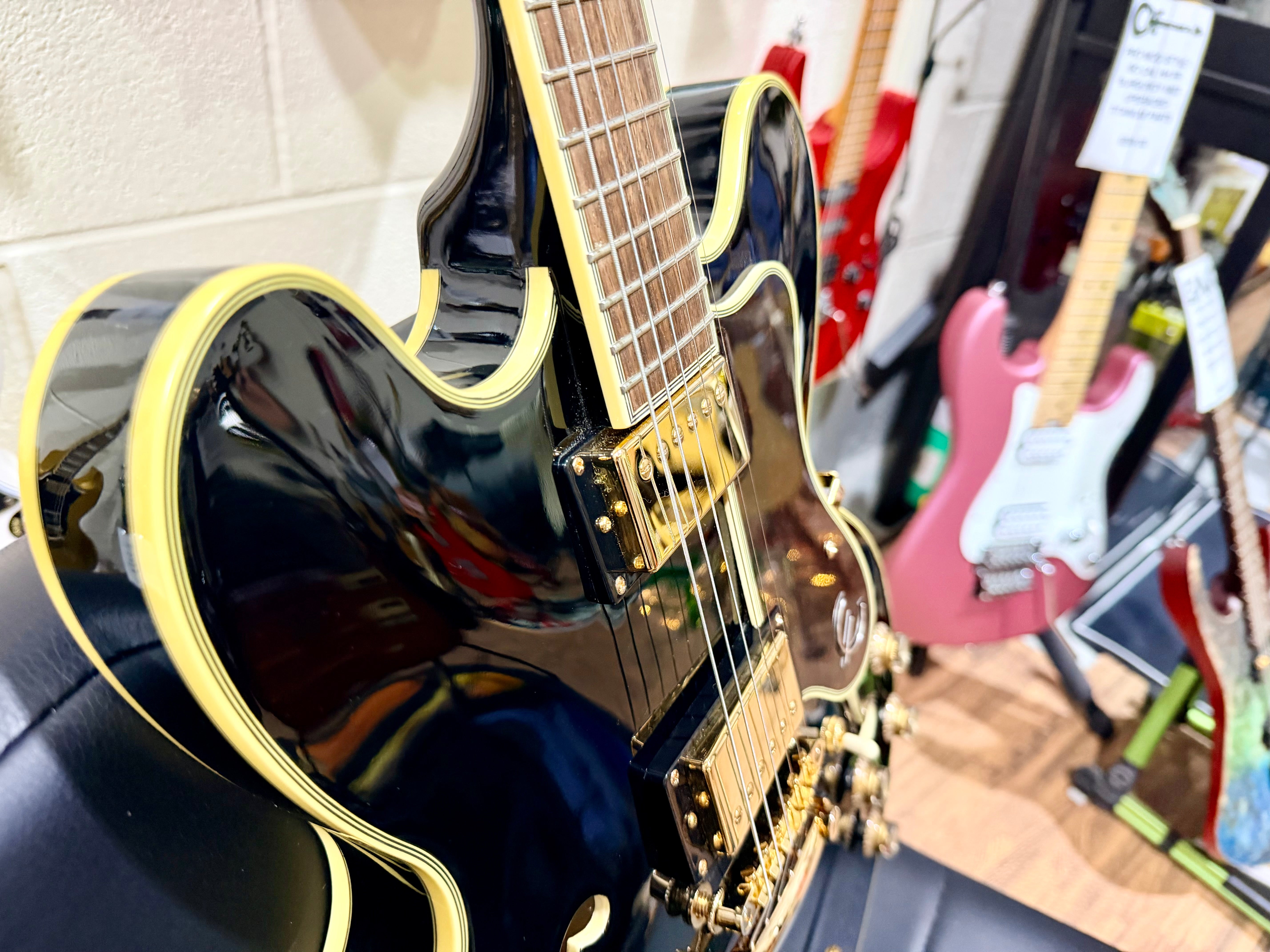 🌟MINT 2021🌟 Epiphone Sheraton II Pro Hollowbody~ Ebony Black + Hard Case!