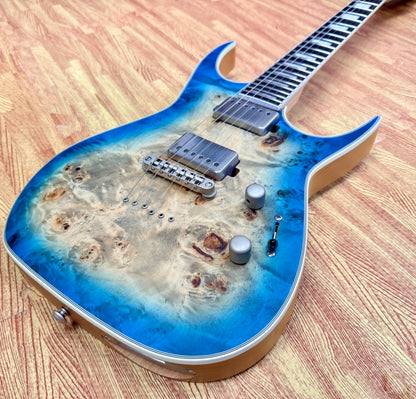 🔥2021🔥 Dean Exile Select 6 Hardtail~ Turquoise Burst Poplar Burl~ EMG Active!