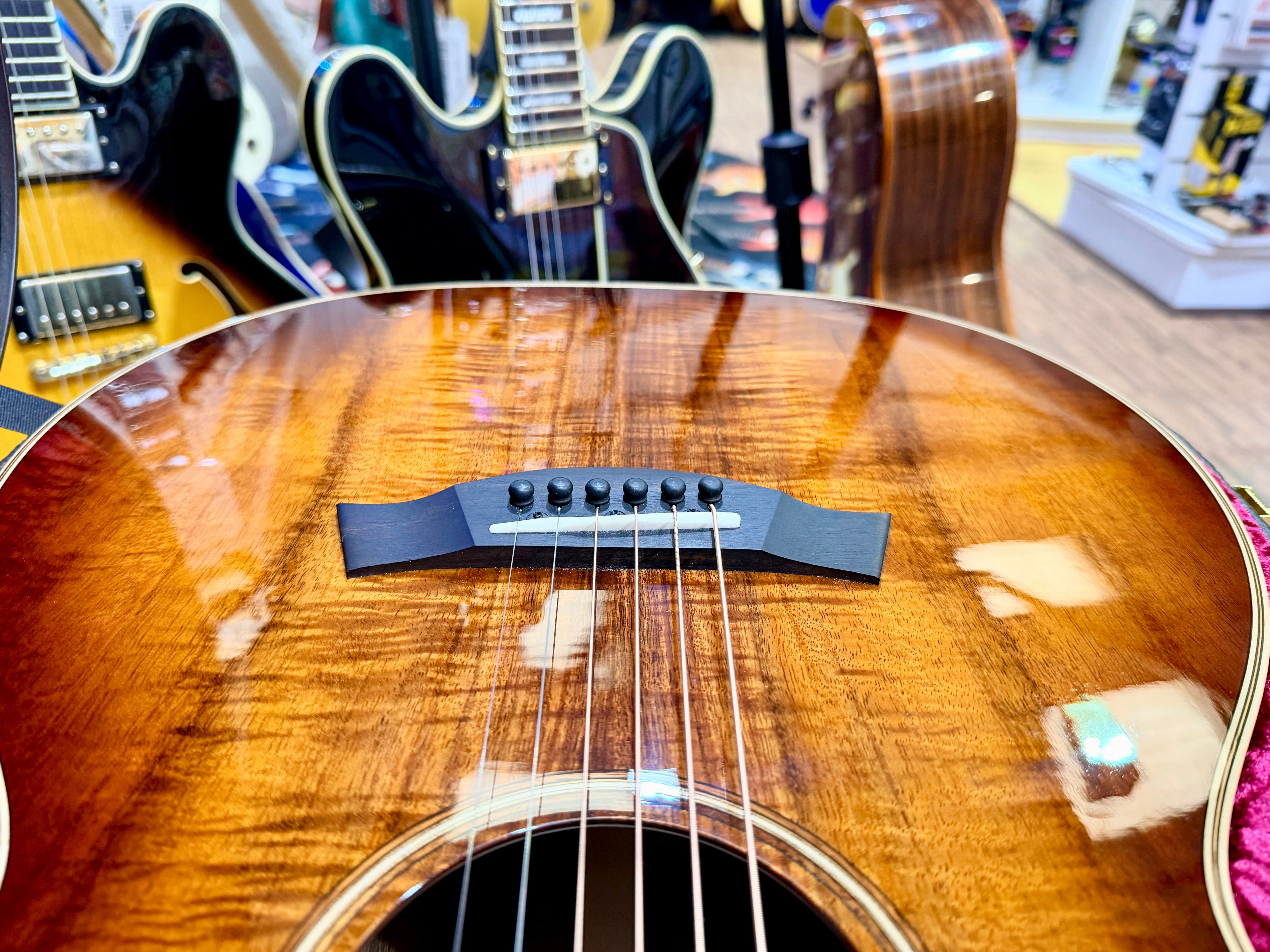 🔥HAWAIIAN KOA🔥 2022 Taylor K24ce~ V-Class~ Shaded Edgeburst~ USA + Hard Case!