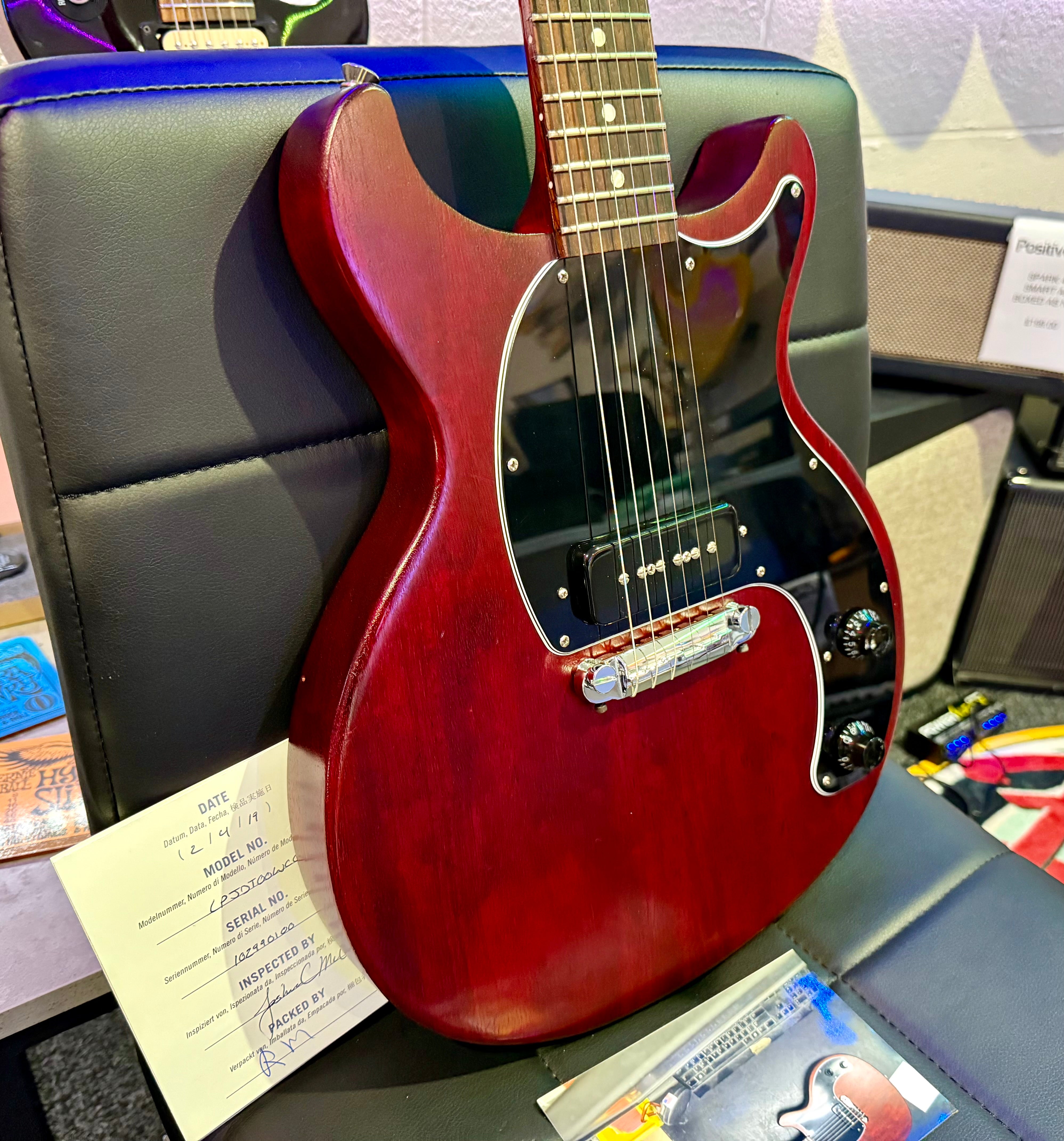 🌟2019🌟 Gibson Les Paul Junior Tribute DC Worn Cherry~ Double Cut~ Dog Ear P90!