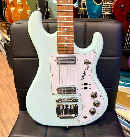✨EX-DEMO✨ Rapier 22 Electric Guitar In Daphne Blue~ Alan Entwistle Designed!