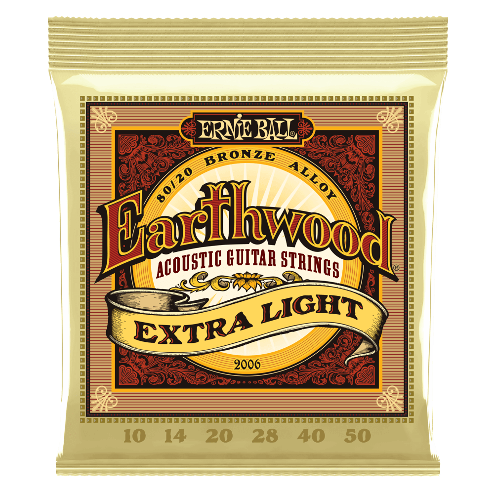 Ernie Ball Earthwood Extra Light 80/20 Bronze Acoustic Guitar Strings- 10-50 Gauge