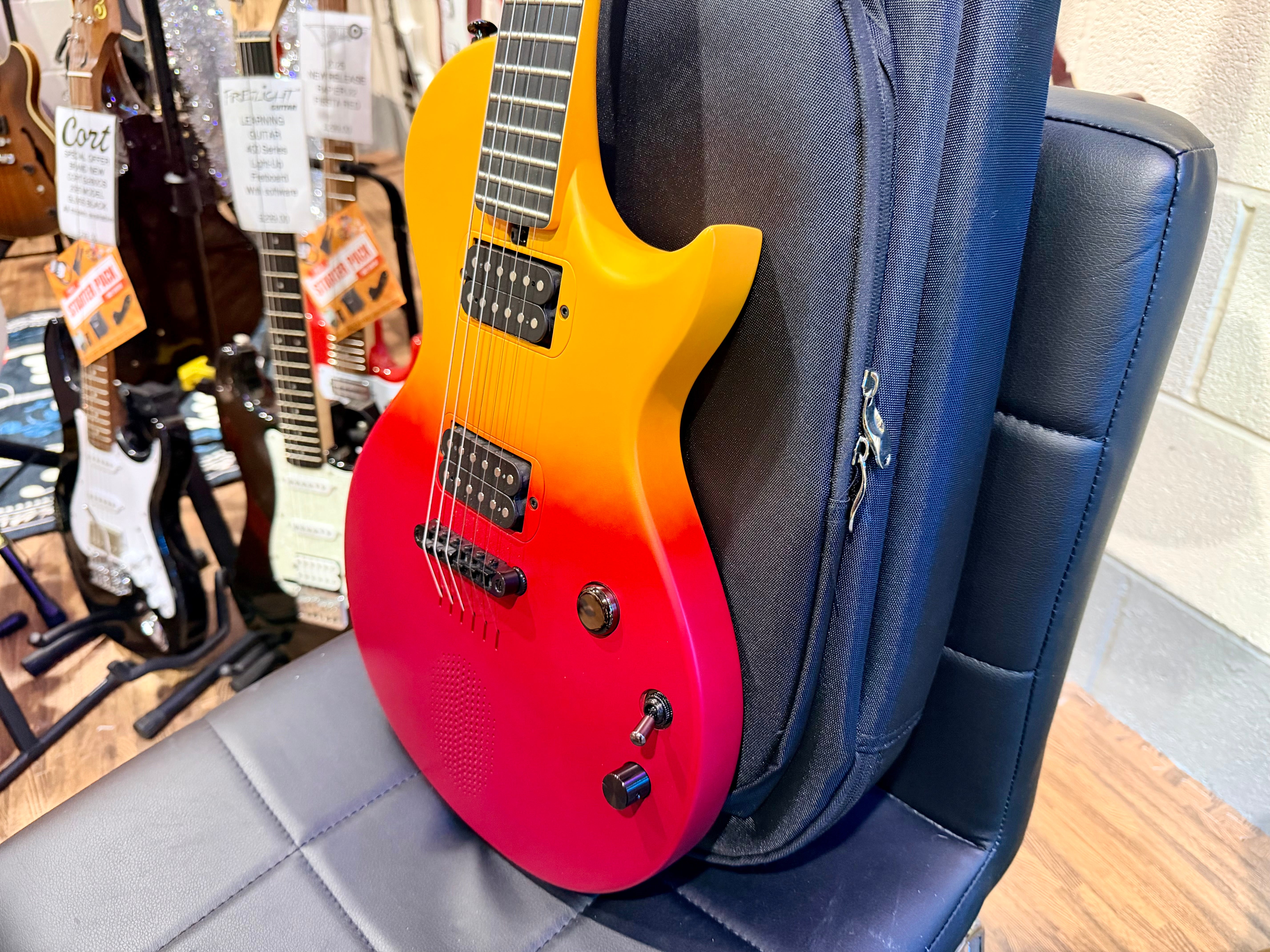 🔥 Enya Nova Go Sonic~ Volcanic Red~ Smart Electric Guitar~Speaker & FX + Bag 🔥