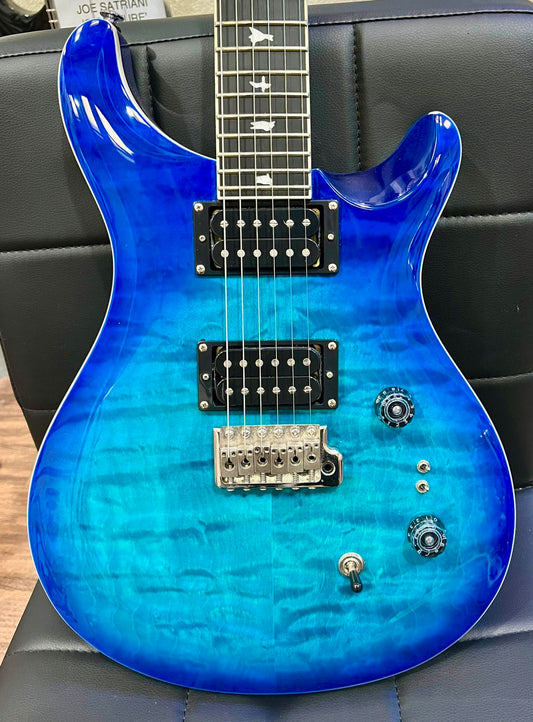 🌟MINT 2024🌟 PRS SE Custom 24-08 Quilt Maple Top Lake Blue~ Coil Split~ Gig Bag!