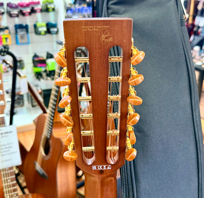 ✨NEW✨ Vintage Paul Brett Viator Electro Acoustic 12 String Travel Guitar + Bag