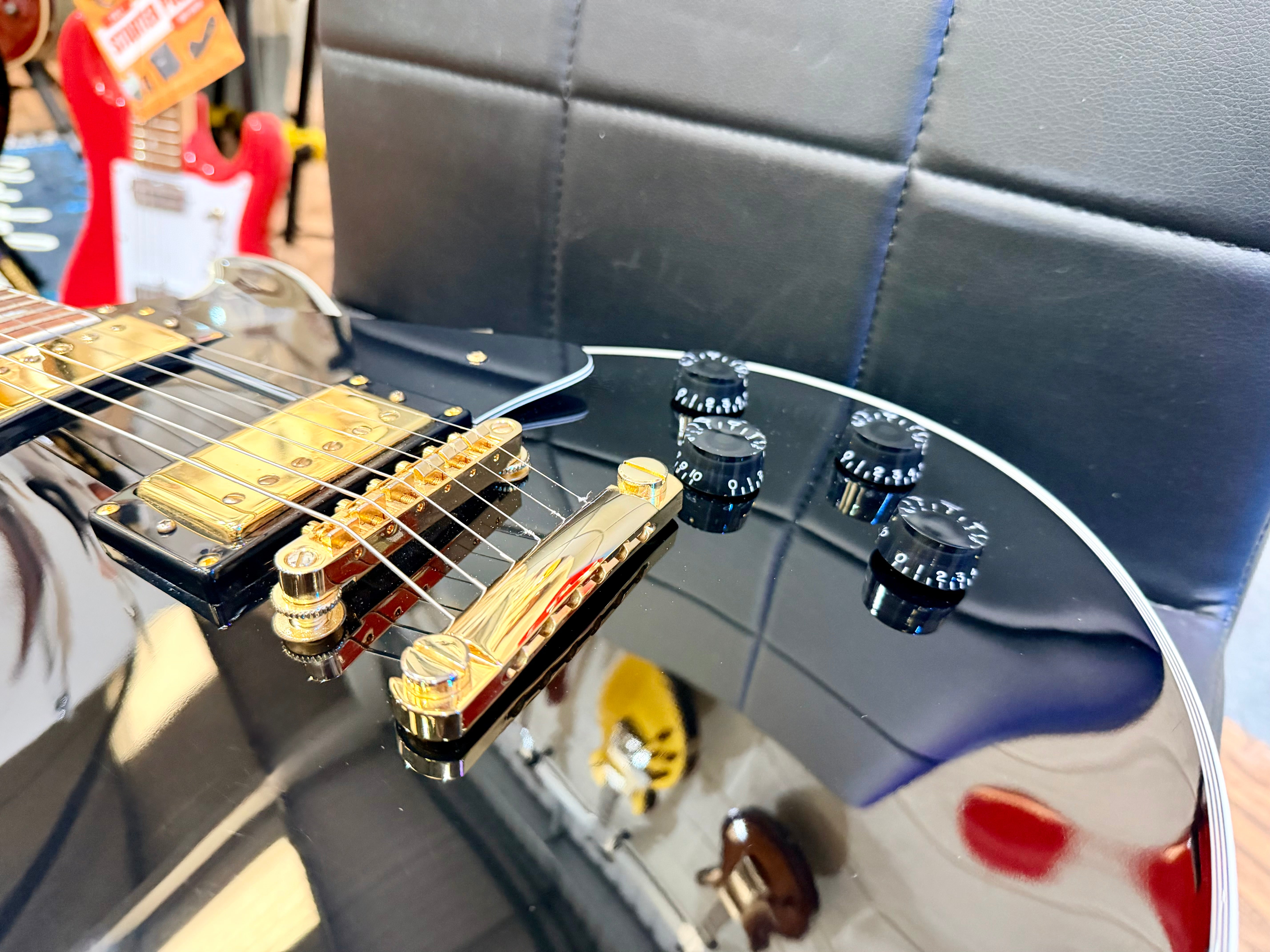 🔥MINT 2023🔥 Tokai UALC62 BB~ Les Paul Custom Style~ Gloss Black/Gold Hardware!