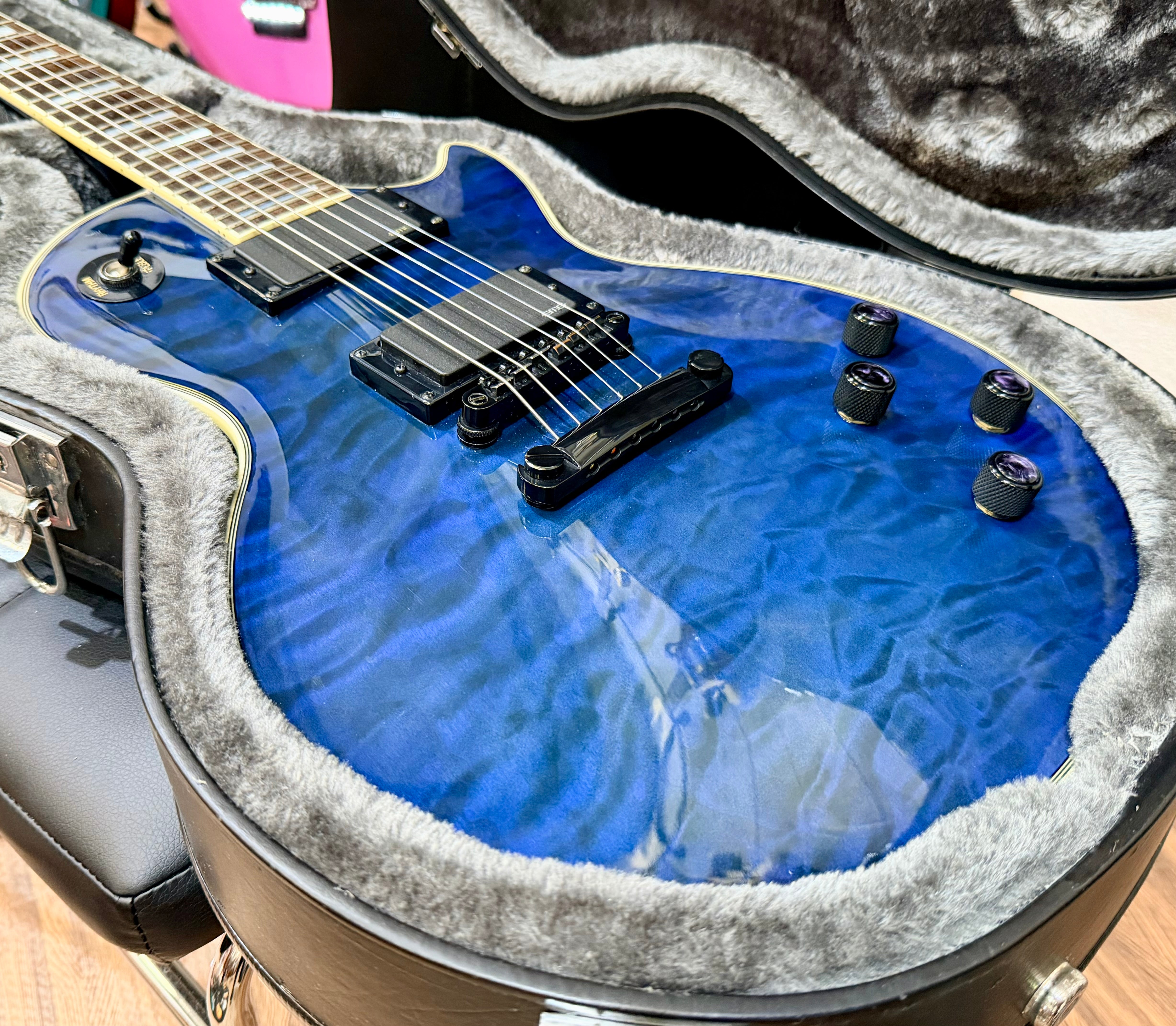 🔥2015🔥 Epiphone Les Paul Prophecy Custom Plus EX~ Midnight Sapphire~ EMG P’Ups