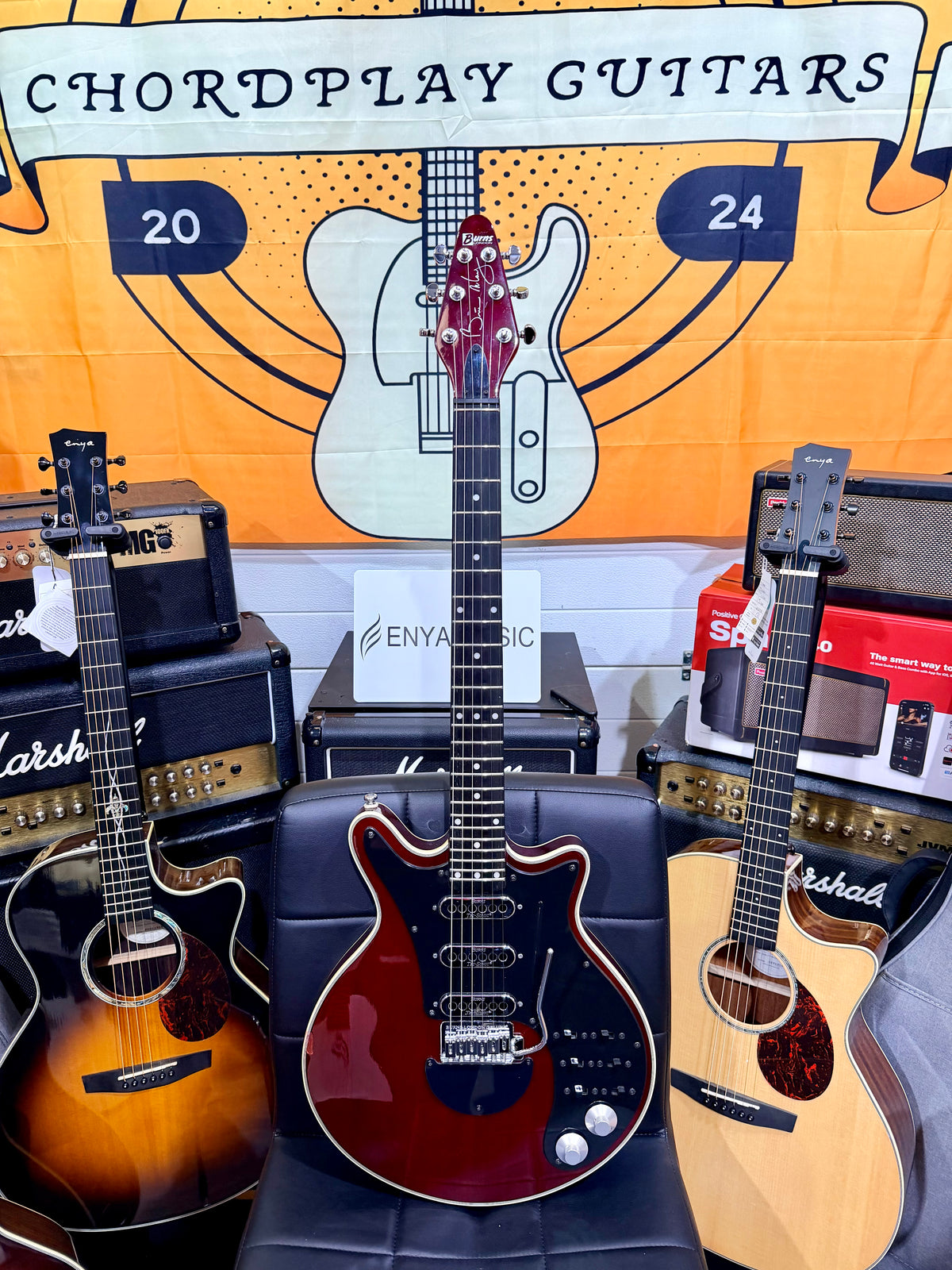 ⚡️2003⚡️ Burns London Brian May Signature Red Special~ Cherry Red Korean Made!