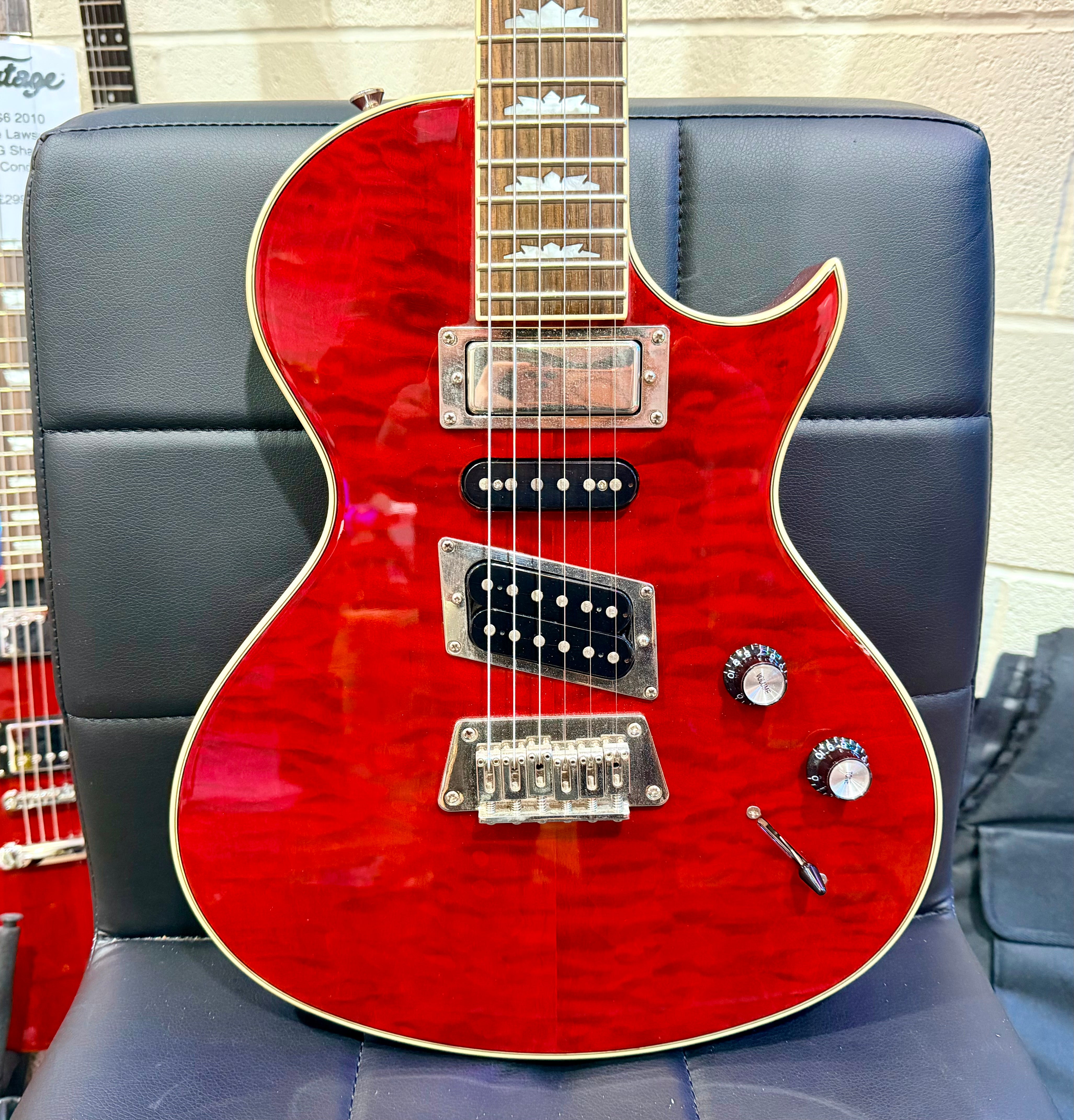 🔥2014🔥 Epiphone Nighthawk Custom Reissue Quilt Electric Guitar~ Translucent Red