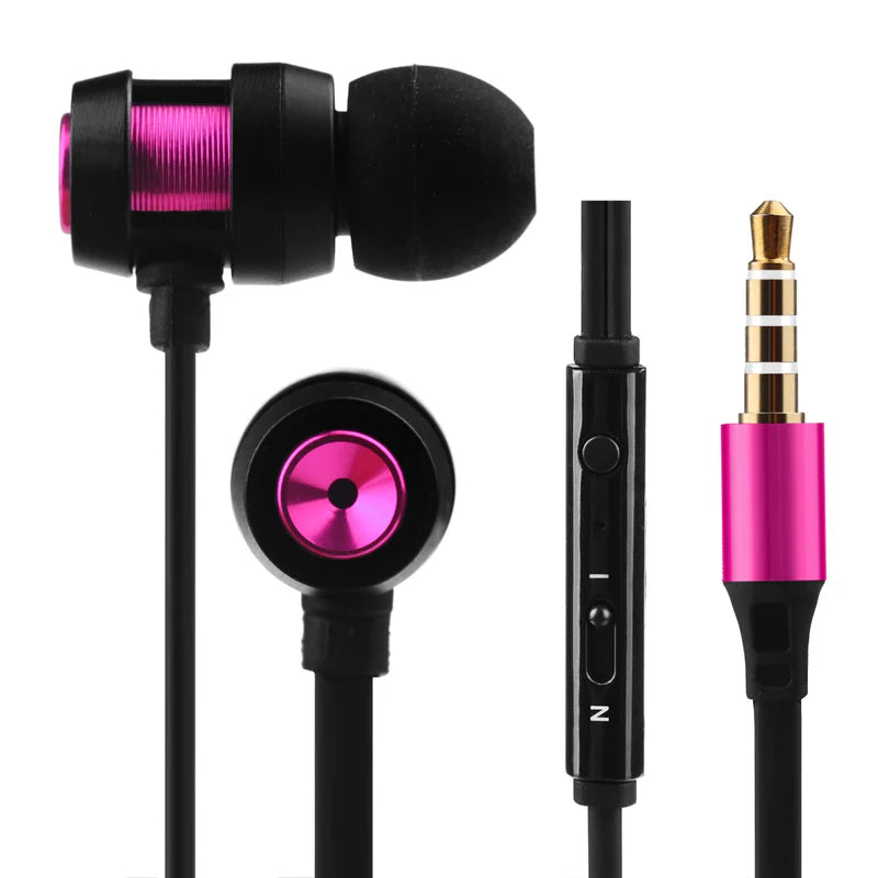 Volkano Alloy Series Metallic Finish Earphones With Microphone & Call Function - Purple