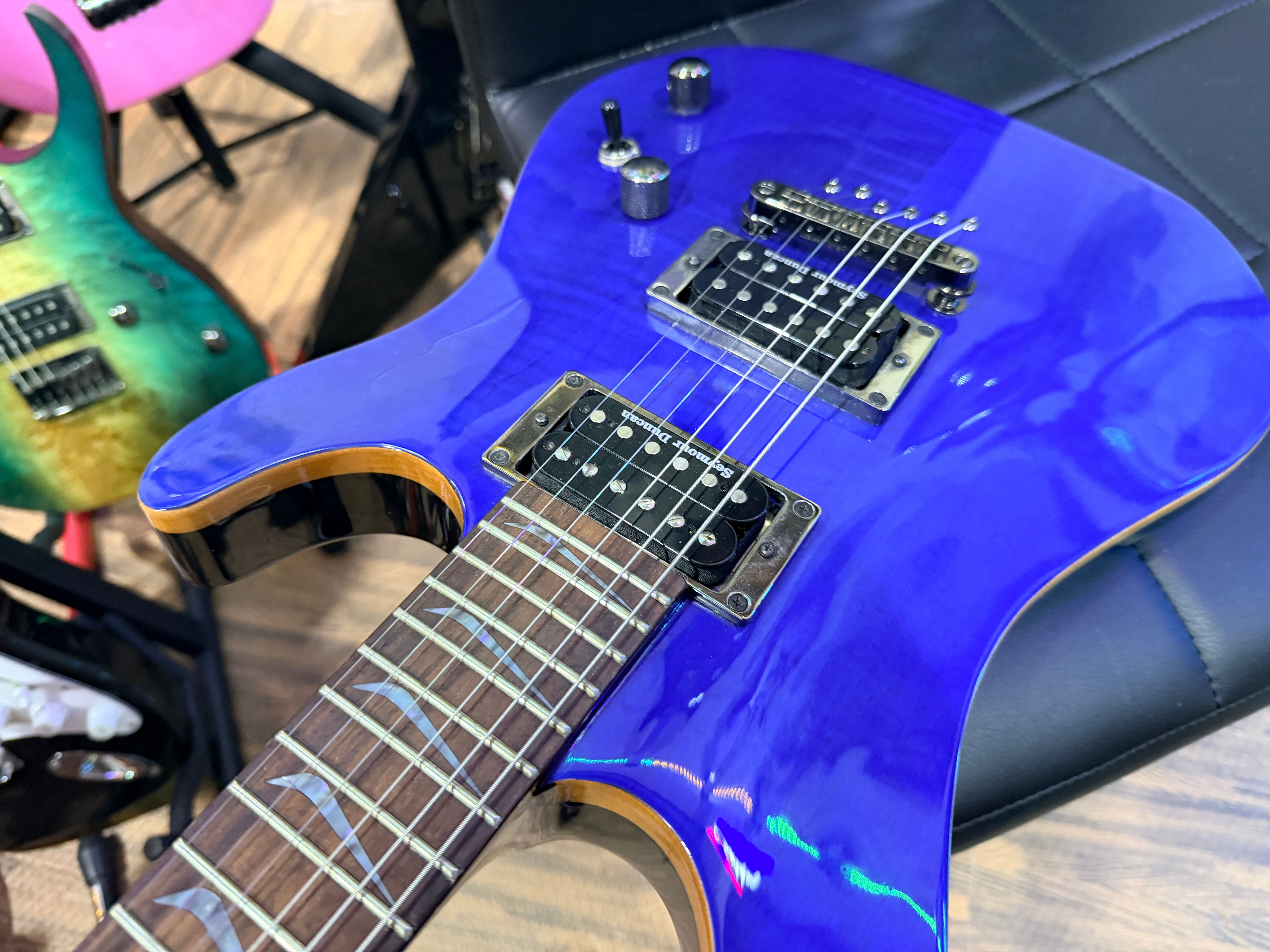 🔥KOREA 2015🔥 Cort KX Custom Electric Guitar~ Flamed Maple Trans Blue~ Rare!