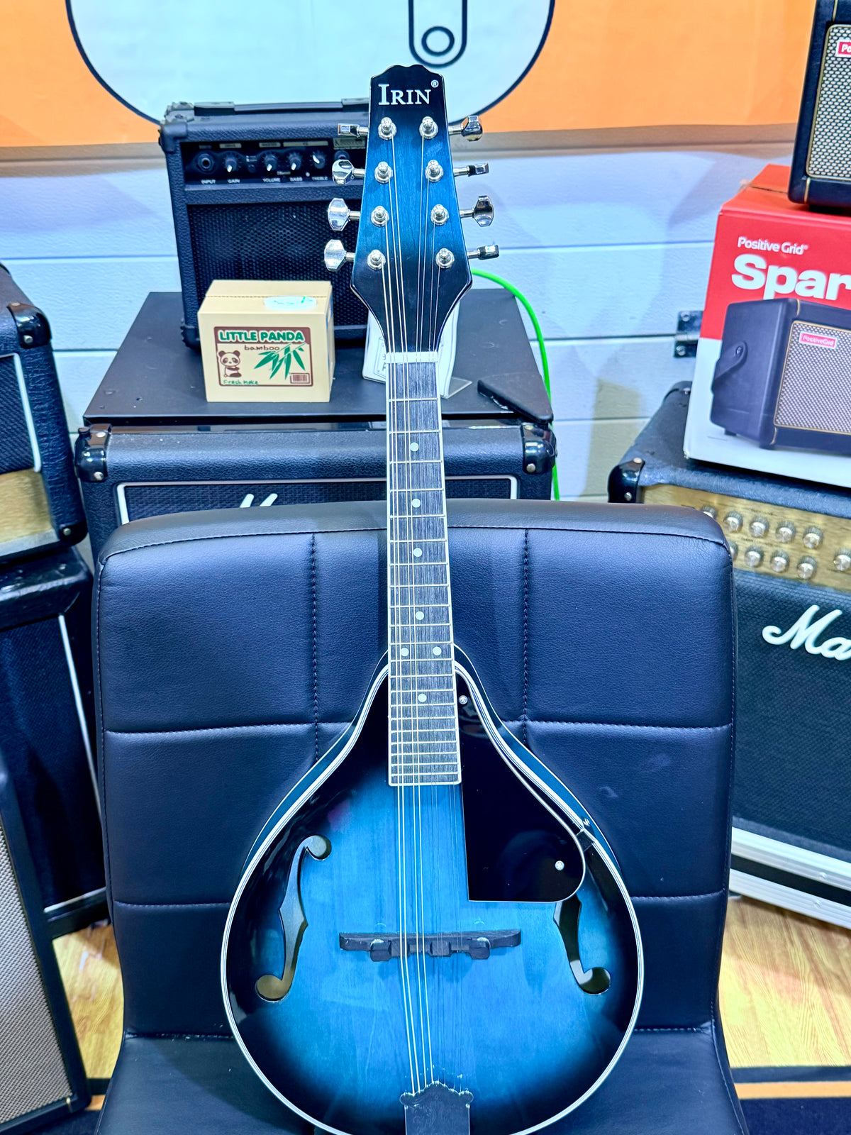 ✨ IRIN 8-String A-Style Acoustic Mandolin – Folk~ Blue Burst! ✨