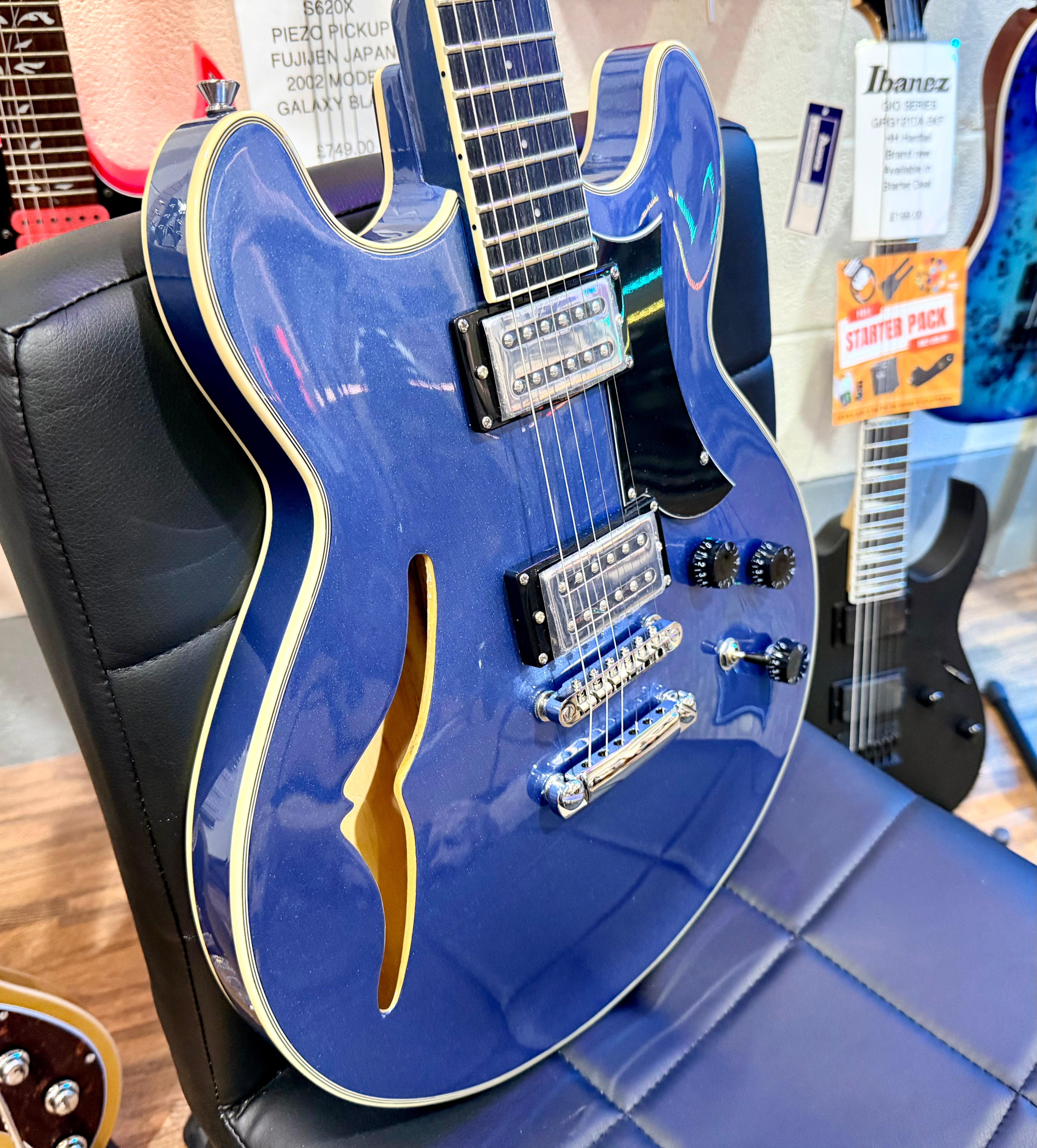 🌟NEW 2025🌟 Eko MIA IV SA~ Blues Blue~ Semi-Hollow HH~ Coil-Split~ Maple Top!