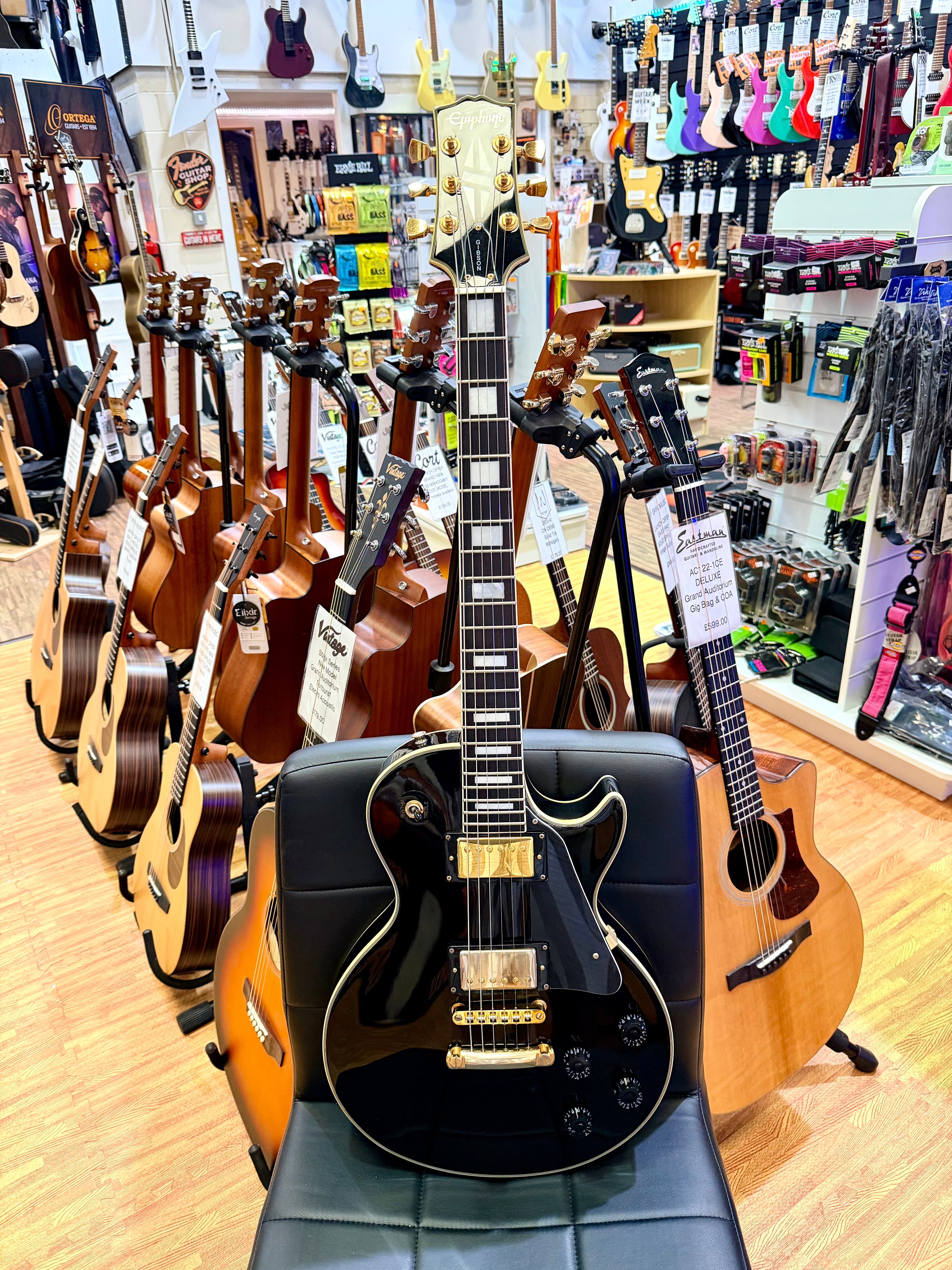 🔥RARE 1989🔥 Epiphone Les Paul Custom MIK First Year~ Open Book~ Korea~ Black!