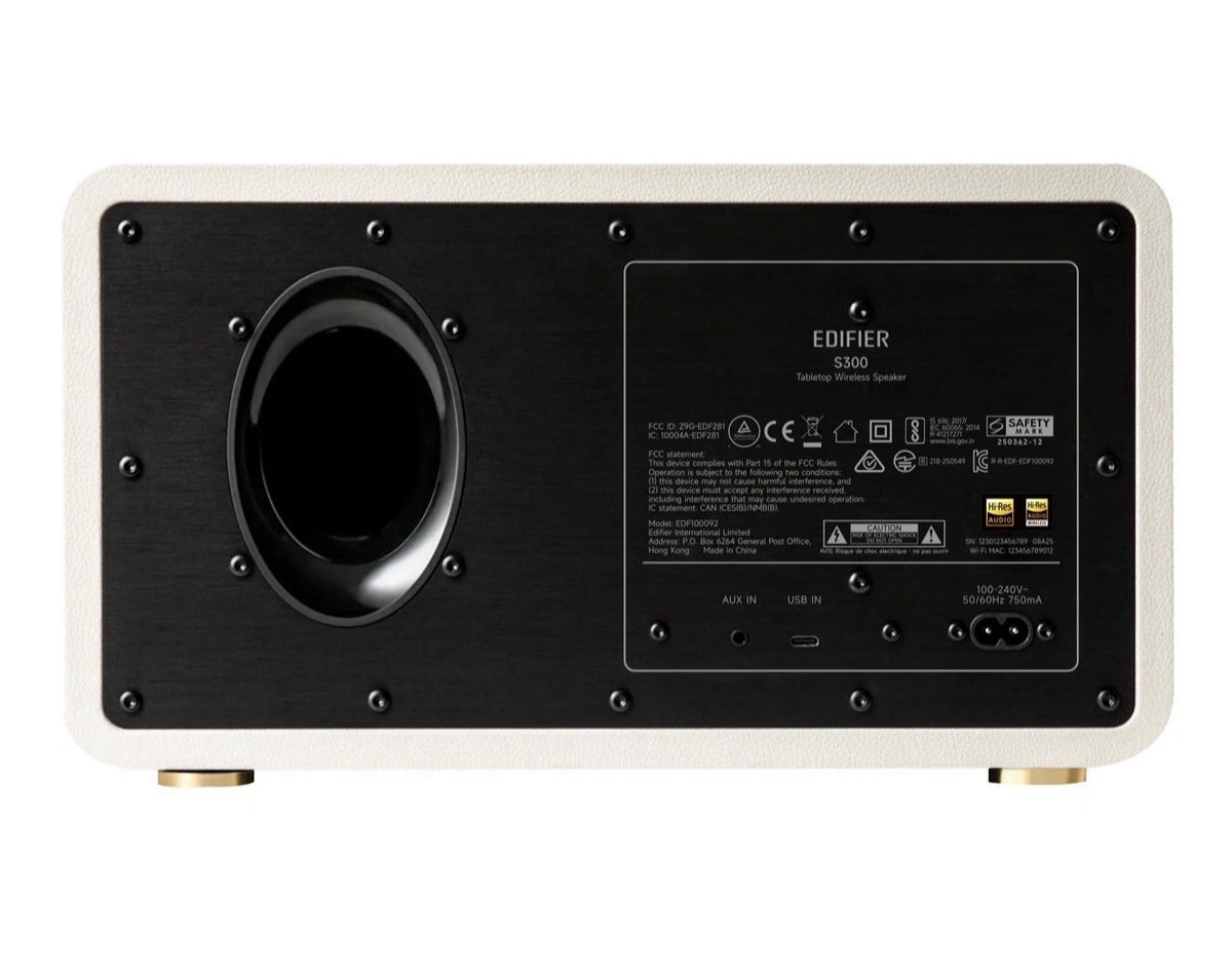 Edifier S300 Tabletop Bluetooth Hi-Res Airplay 2 Speaker - White Ivory