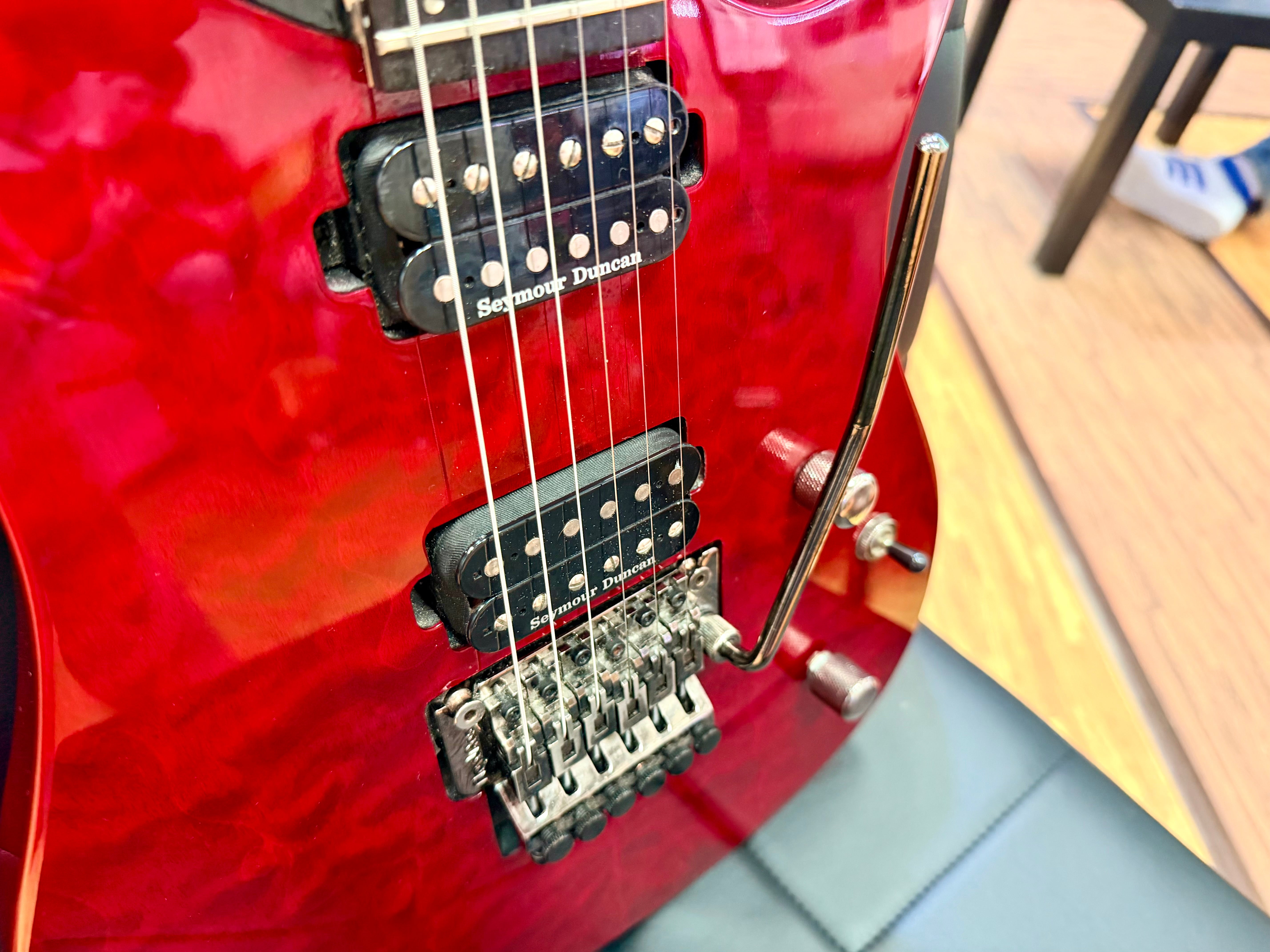 🔥RARE🔥 Washburn Parallaxe PXS10FRQTR Floyd Rose~ Seymour Duncan~ 2014~ Red