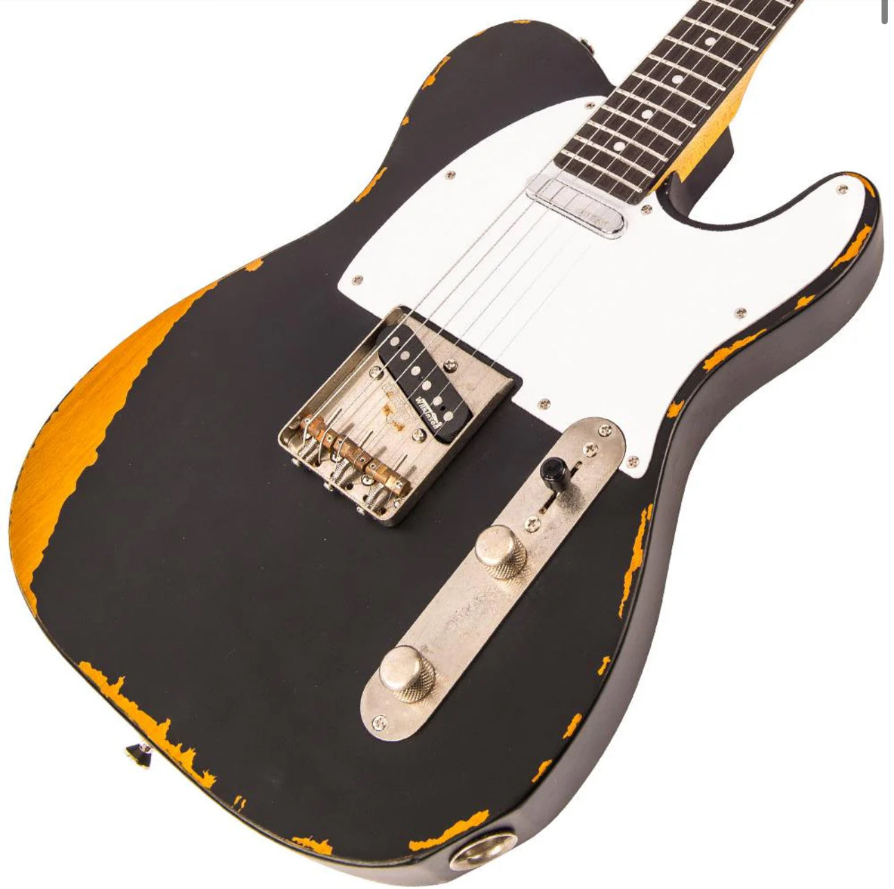 Vintage V62 ICON Telecaster Electric Guitar ~ Distressed Black