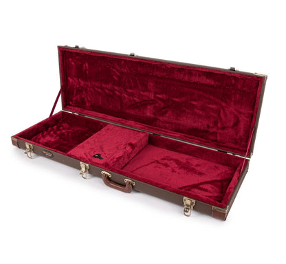 Deluxe Hard-Shell Wood Case Electric Guitars- Brown