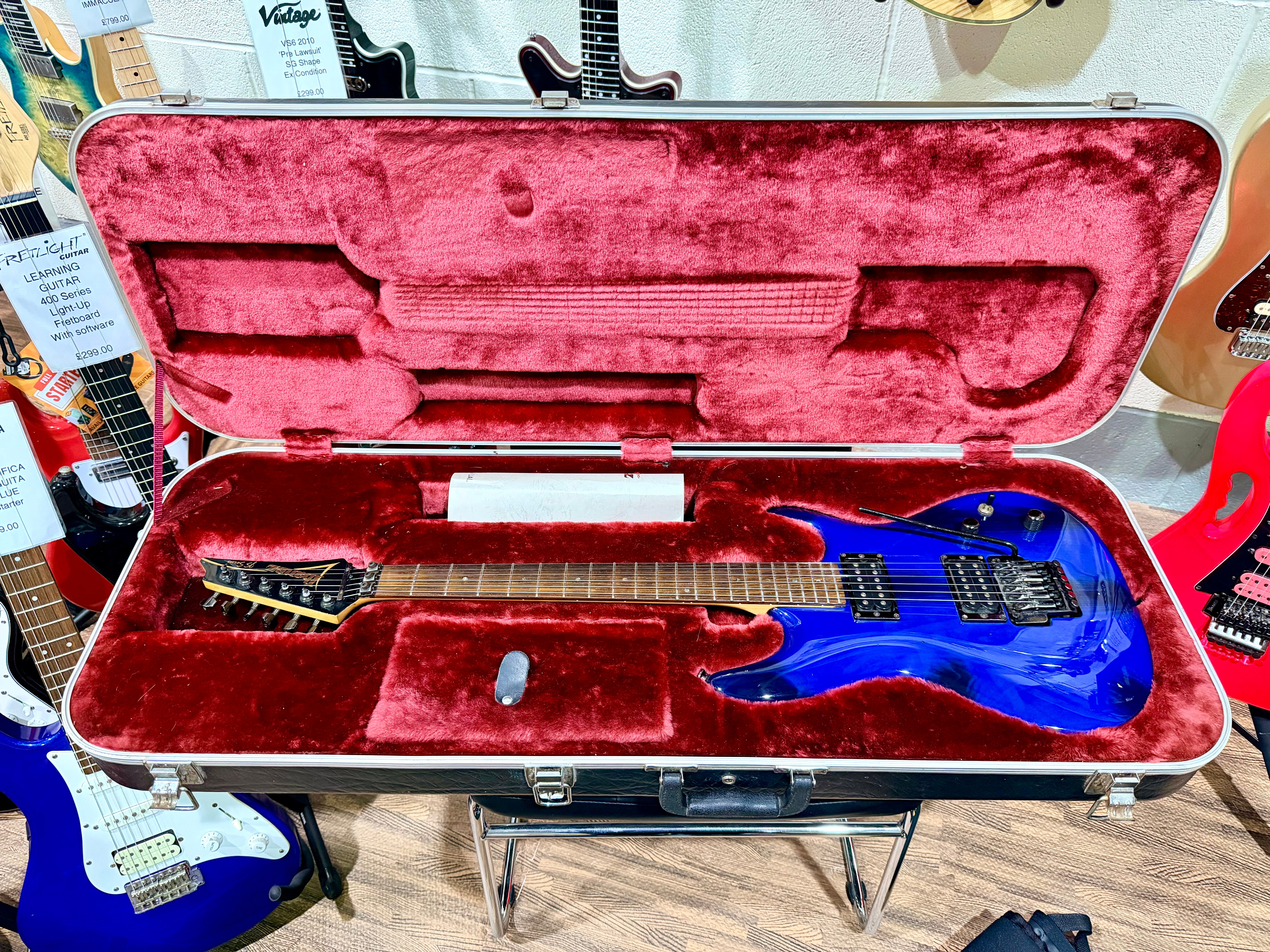 🔥RARE JAPAN🔥 Ibanez Joe Satriani JS1000 Artist MIJ~ Burnt Trans Blue + H/Case!