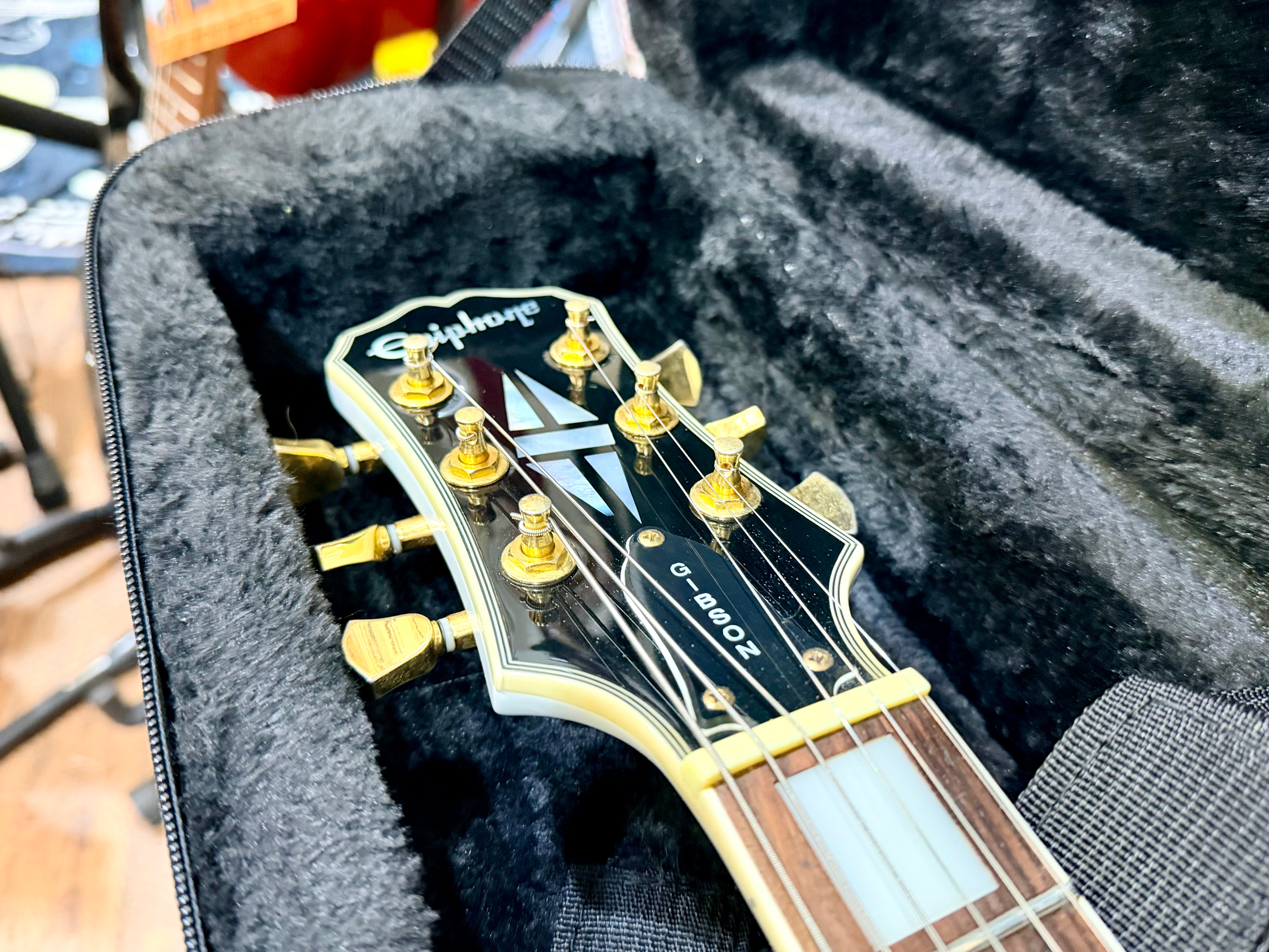 🌟2001 KOREA🌟 Epiphone Les Paul Custom~ Alpine White~ Seymour Duncan + Case!