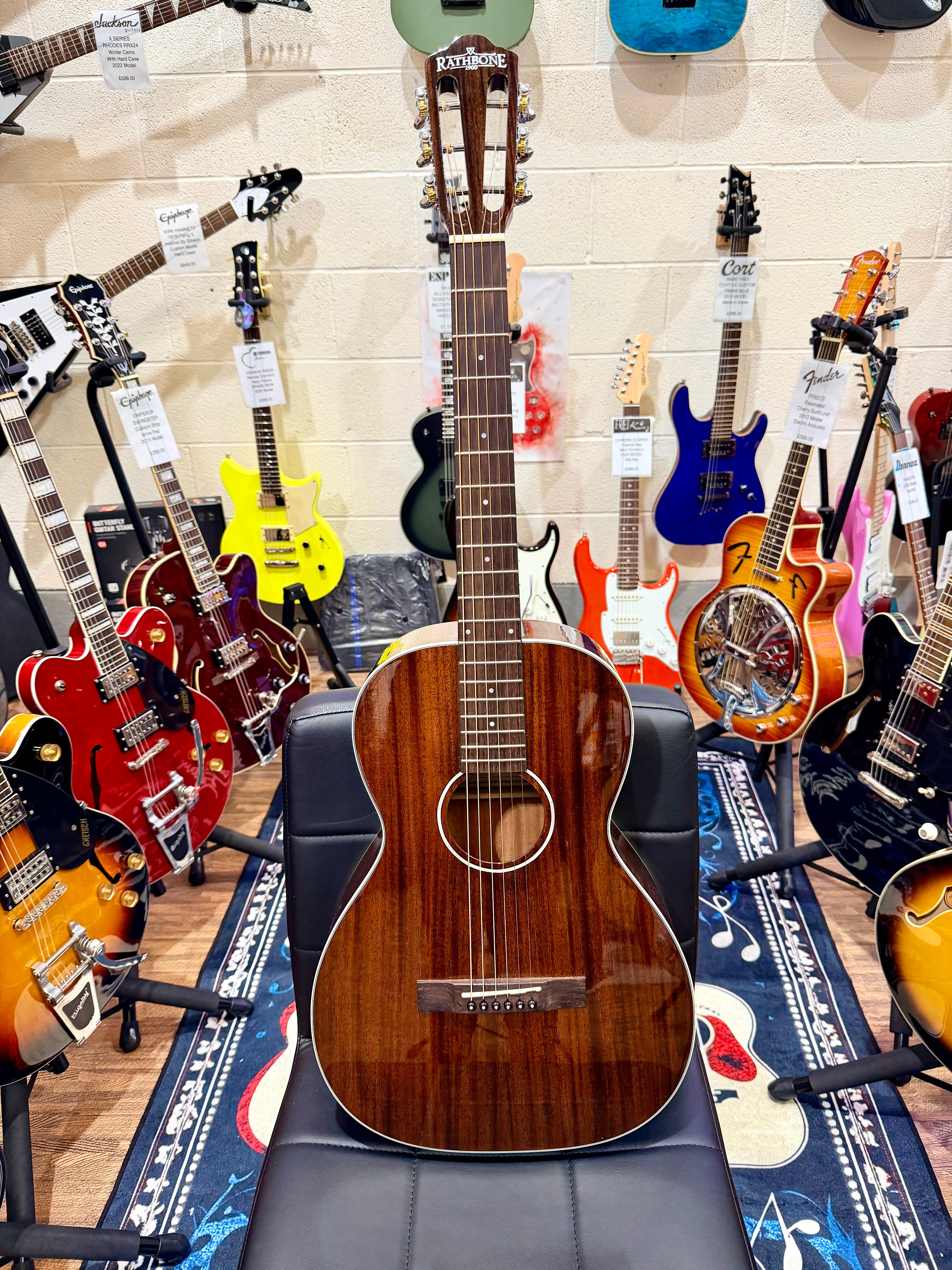 🌟MINT🌟 Rathbone R6M Solid Mahogany Top~ No 6 Series Acoustic Parlour Guitar!