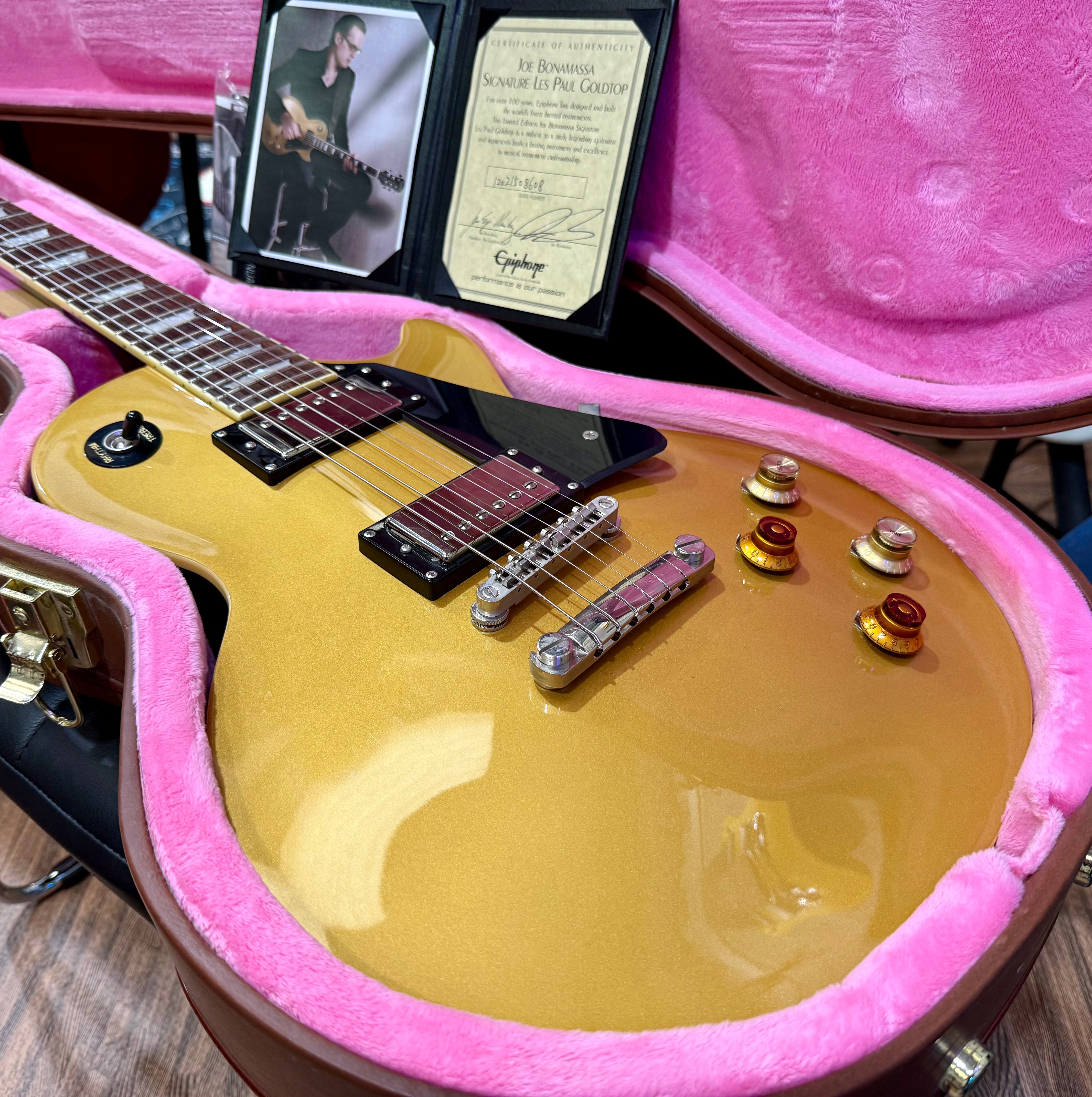🔥2012🔥 Epiphone Les Paul Joe Bonamassa Signature Goldtop~ Hard Case~ Signed COA!