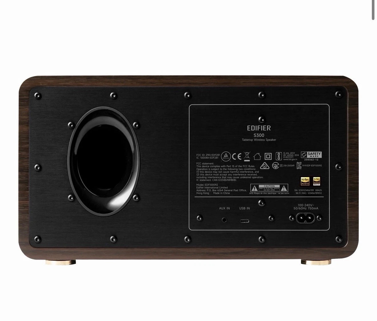 Edifier S300 Tabletop Bluetooth Hi-Res Airplay 2 Speaker - Black Walnut