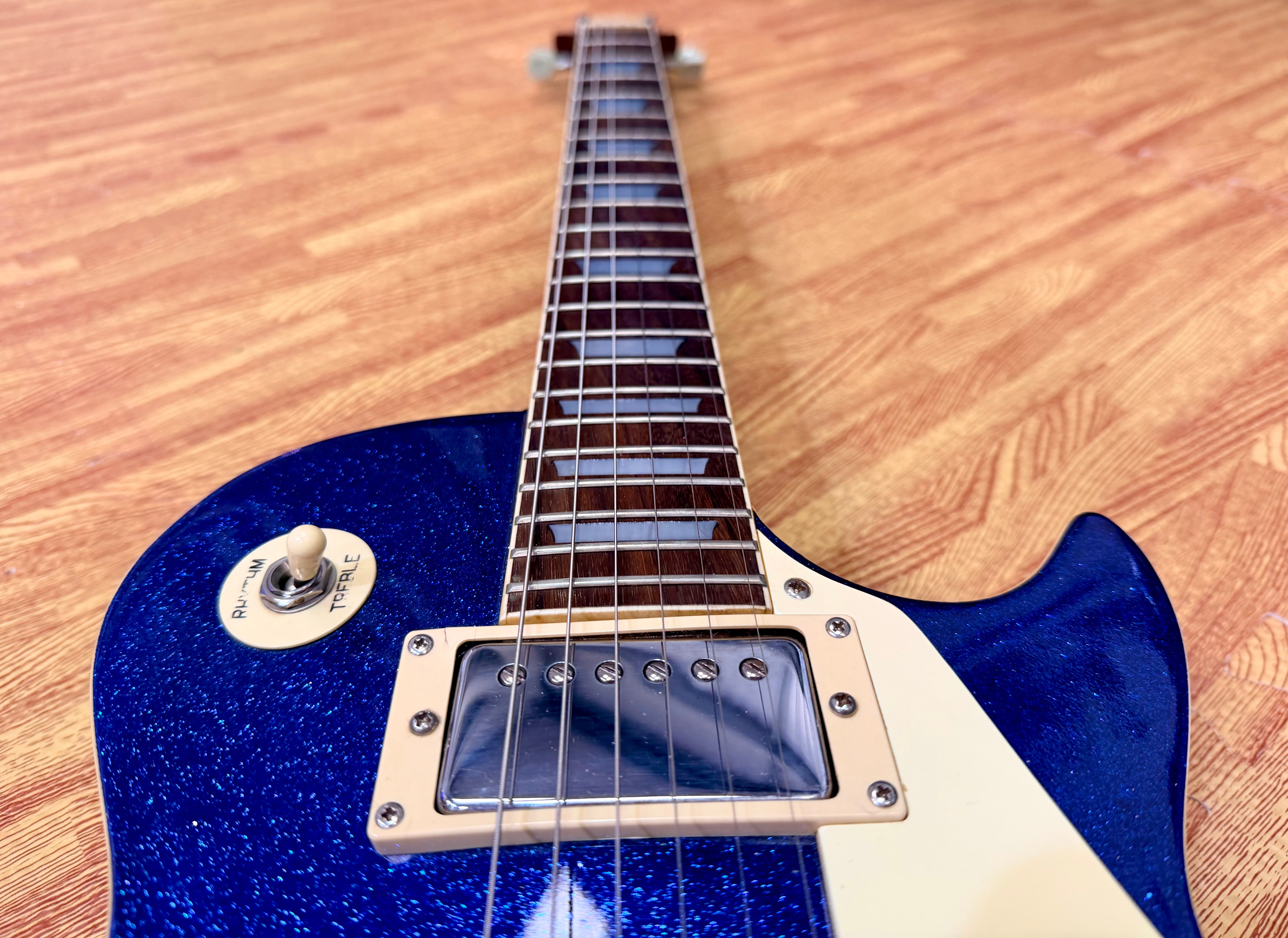 ✨RARE✨ 1997 Epiphone Les Paul~ Limited Edition Blue Sparkle~ Korea Bigsby Trem!