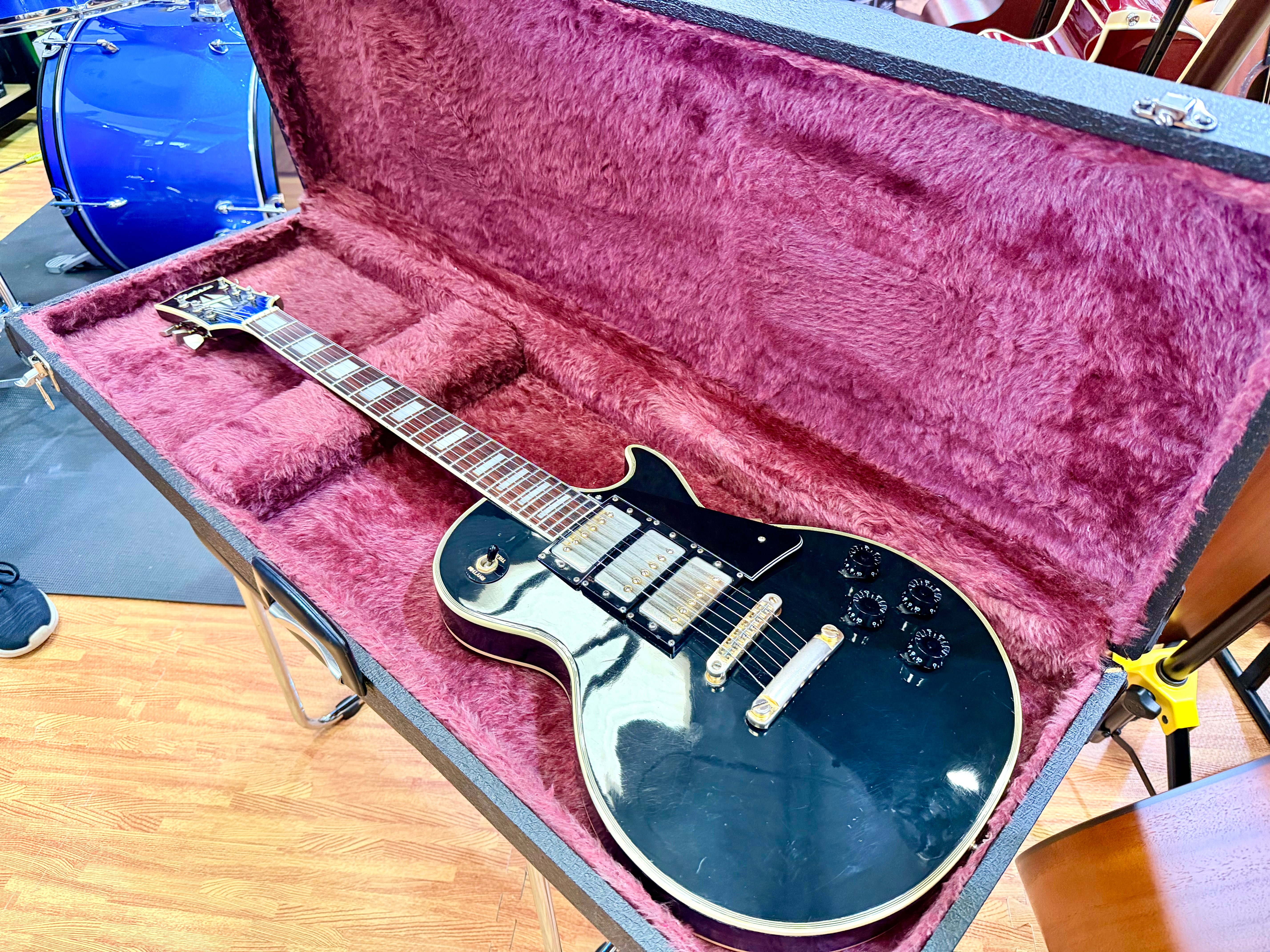 🇯🇵 RARE 🇯🇵 1970s Antoria Les Paul Custom~ Black Beauty 3 Pickup MIJ Japan!