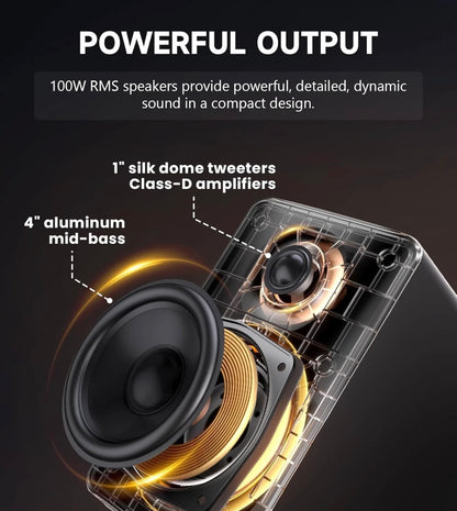 Edifier M90 HiRes White Active 100 RMS Multimedia Speakers/Monitors with Sub Out